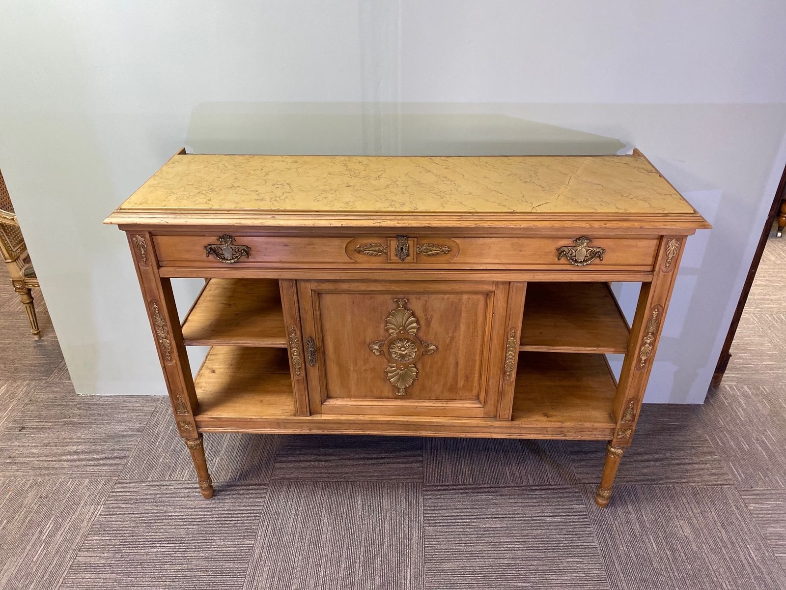 Mid 20th Century French Neoclassical Cabinet With Marble Top photo 350.0