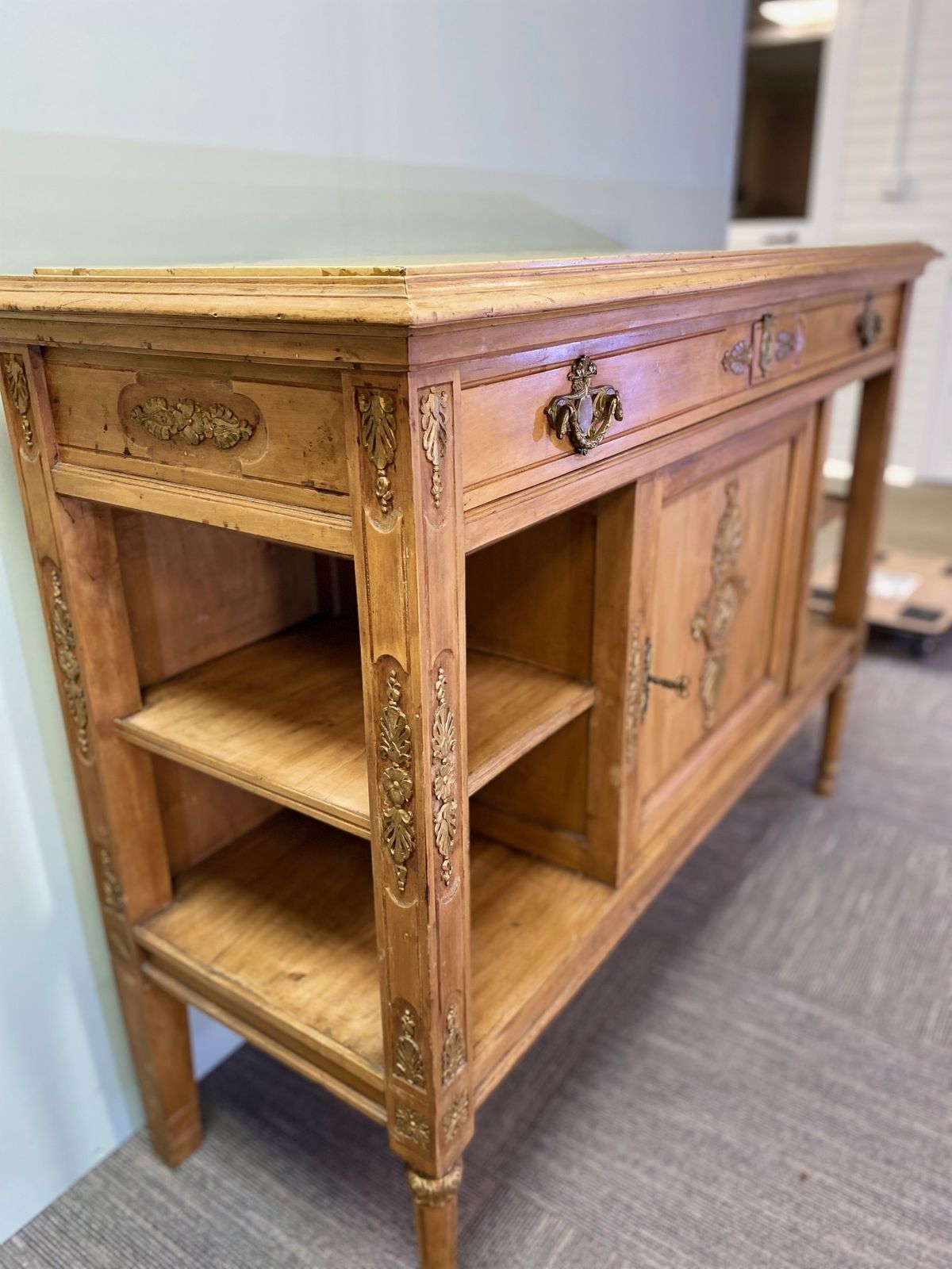 Mid 20th Century French Neoclassical Cabinet With Marble Top photo vinterior