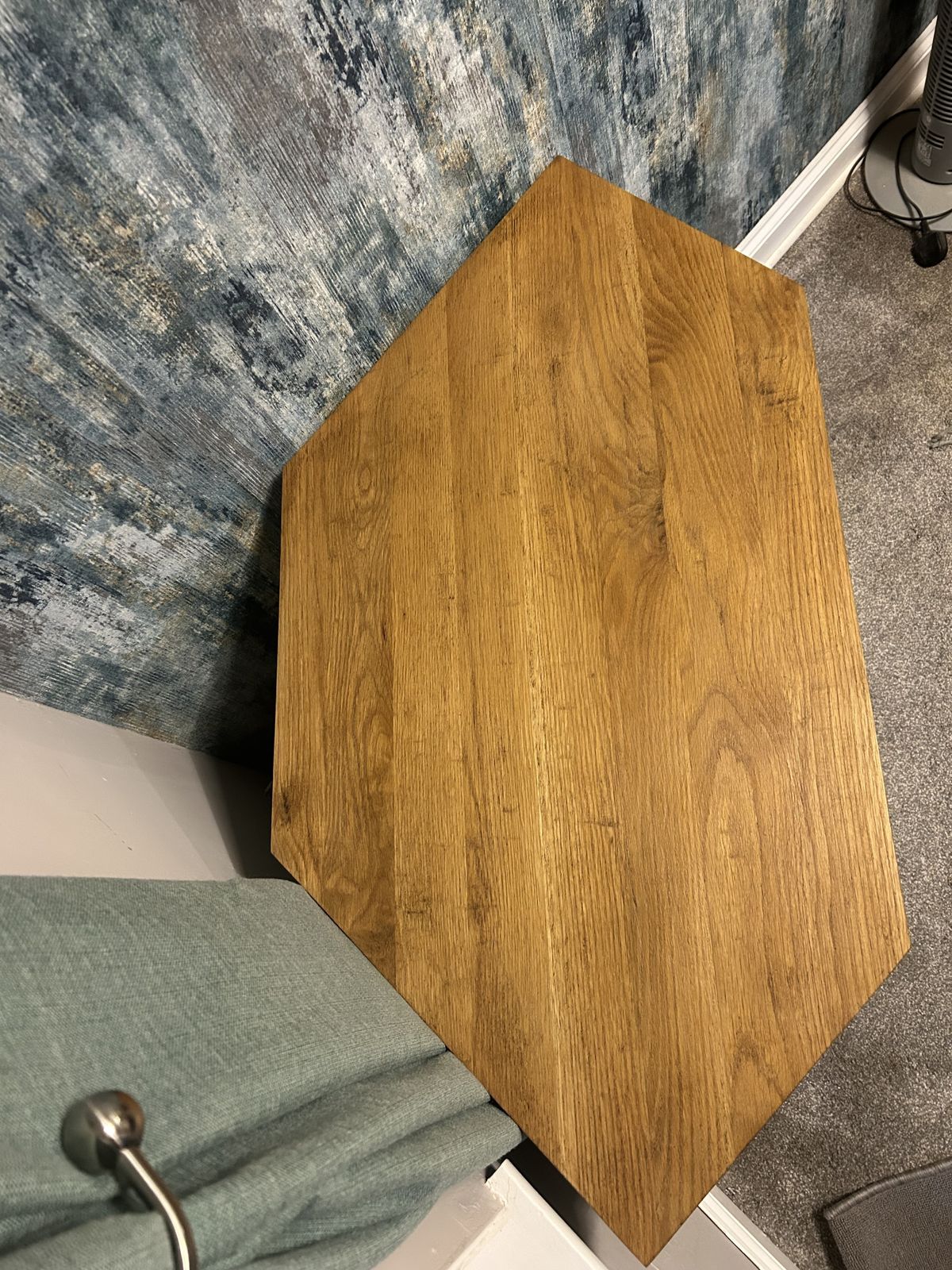 Upcycled Green Solid Wood Corner Tv Stand photo 150.0