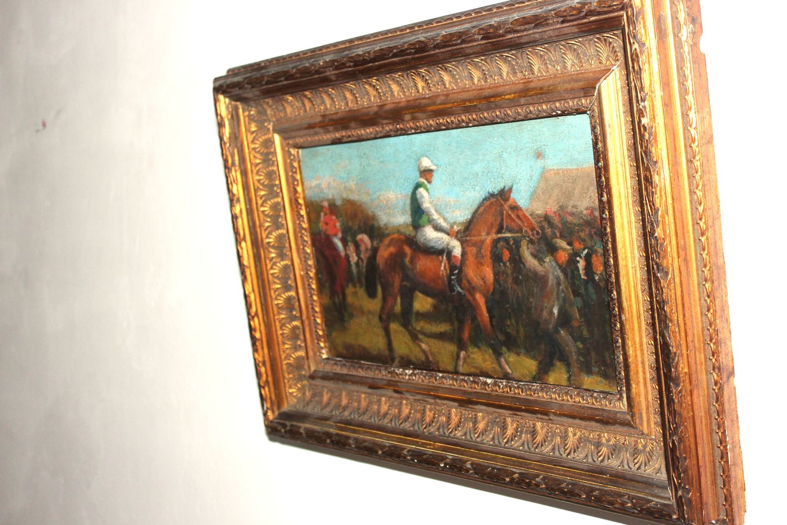 Edwardian Racehorse Paddock Study In The Manner Of Alfred Munnings, C.1910 photo furniture