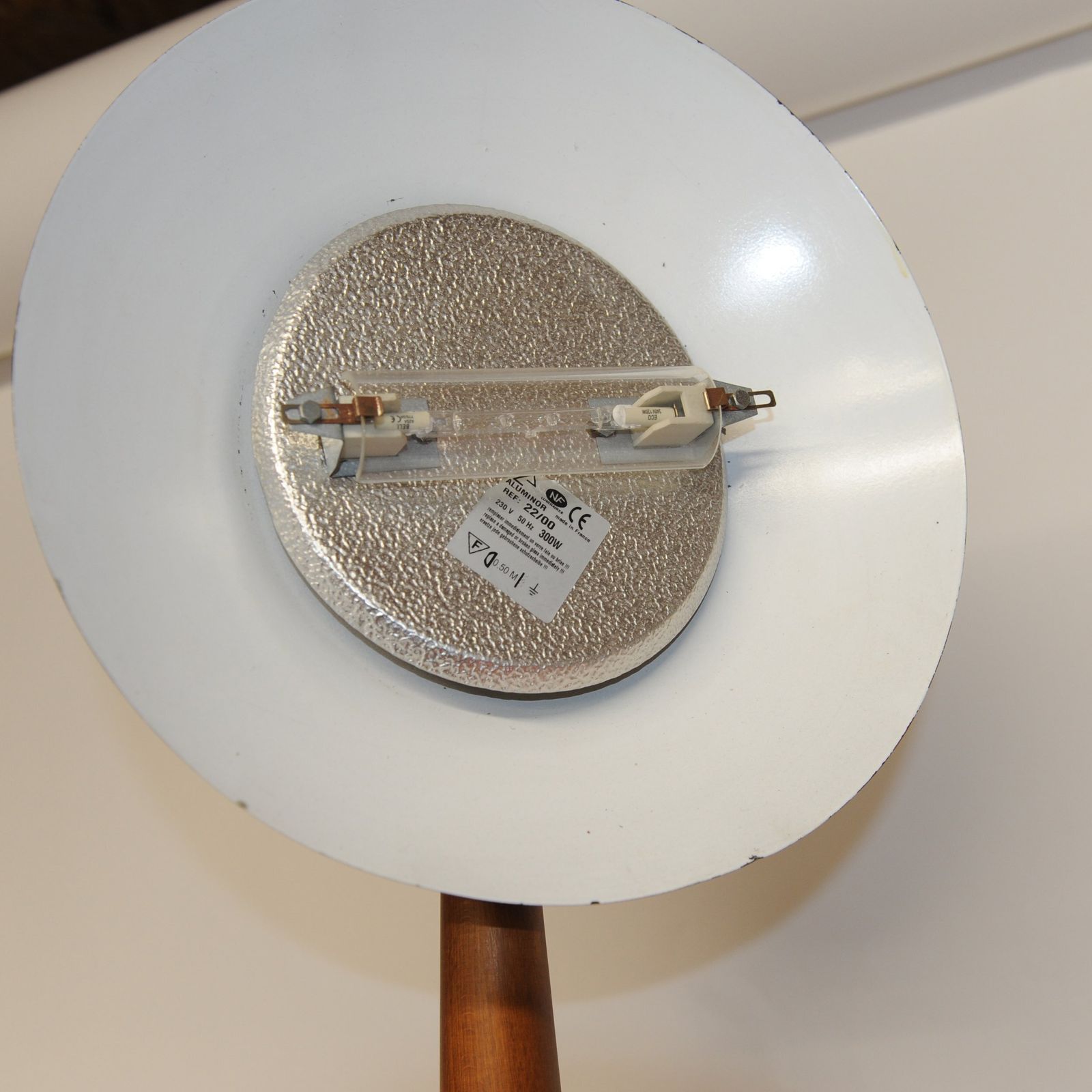 Wooden Floor Lamp With Black Tilted Uplight, 1990s photo for sale