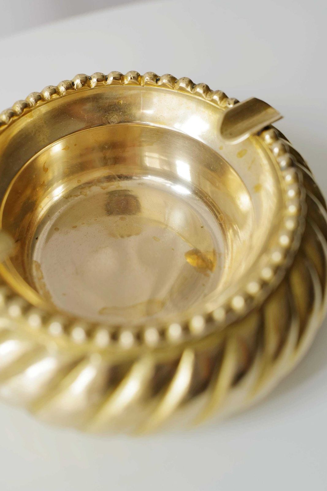 Collectible Gold Toned Ashtray. French Vintage @ Medowski Paris photo vinterior