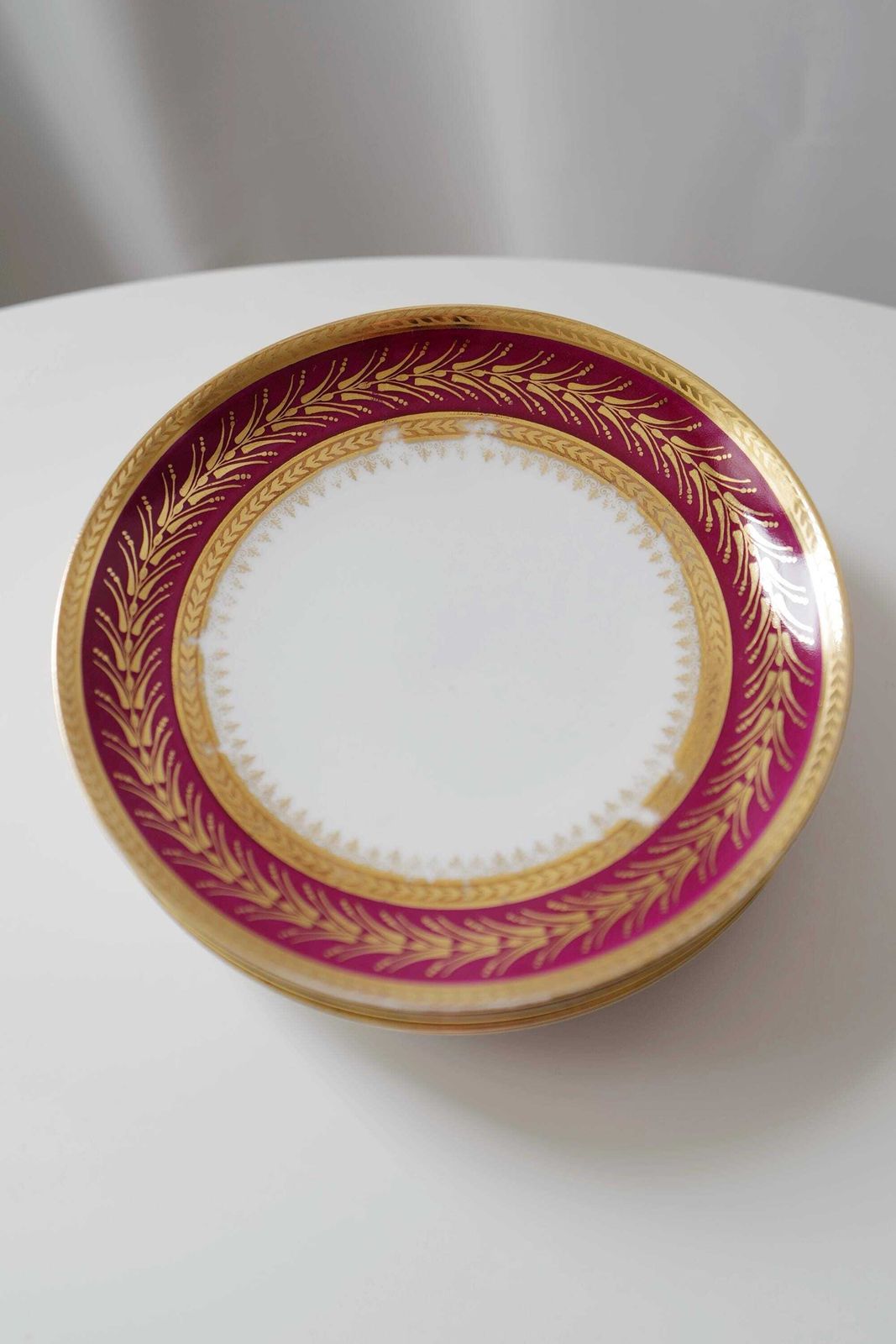 photo furniture Set Of 4 Limoges Porcelain Dessert Plates. Thanksgiving Gift @ Medowski Paris