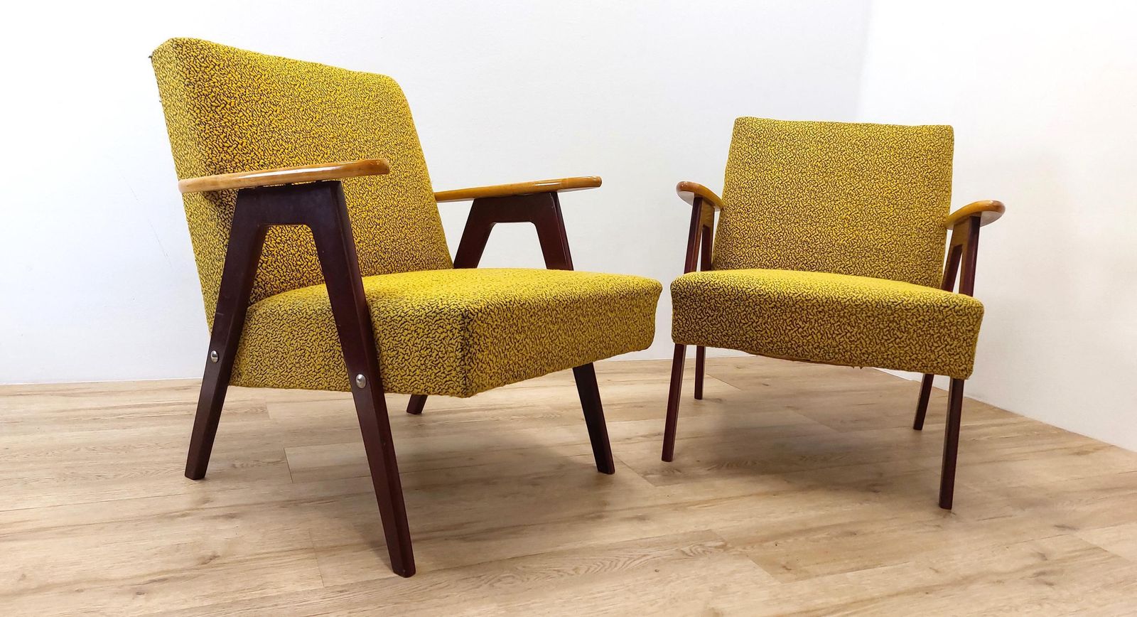 1 Of 2 Mid Century Chair / Mustard Yellow / Armchair / Model B310 Var / 1970s / 1960s photo for sale