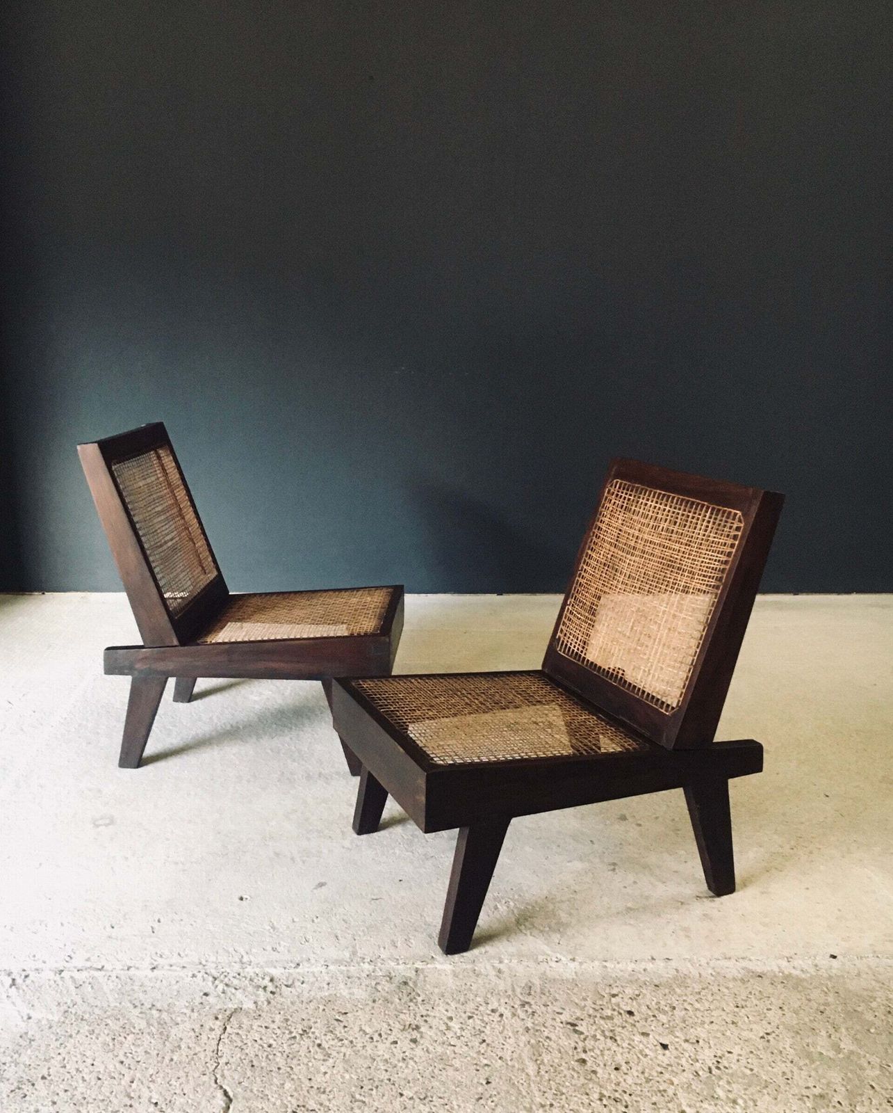 Modernist Design Low Folding Chair Set By Pierre Jeanneret For Chandigarh, India 1960's photo buy