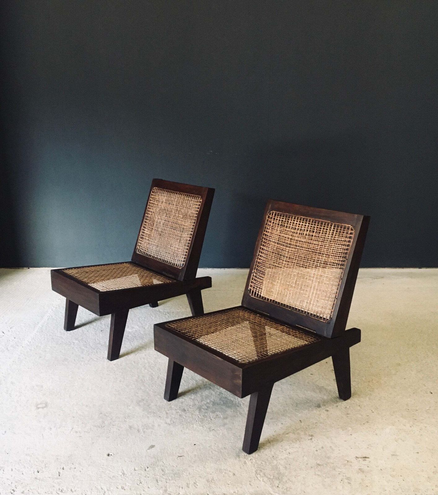 13000.0 Modernist Design Low Folding Chair Set By Pierre Jeanneret For Chandigarh, India 1960's photo