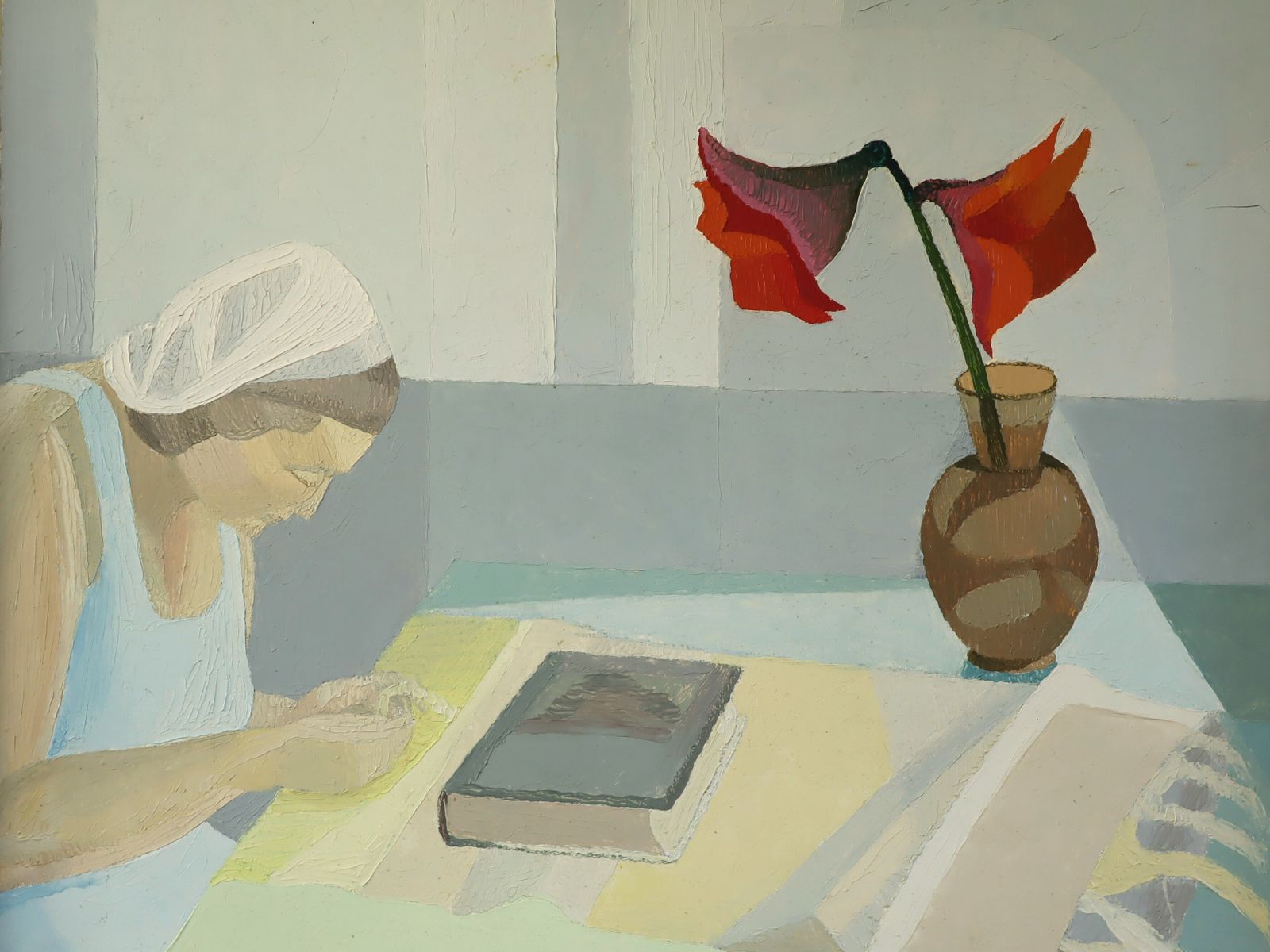 photo furniture Figure And Flowers Oil Painting