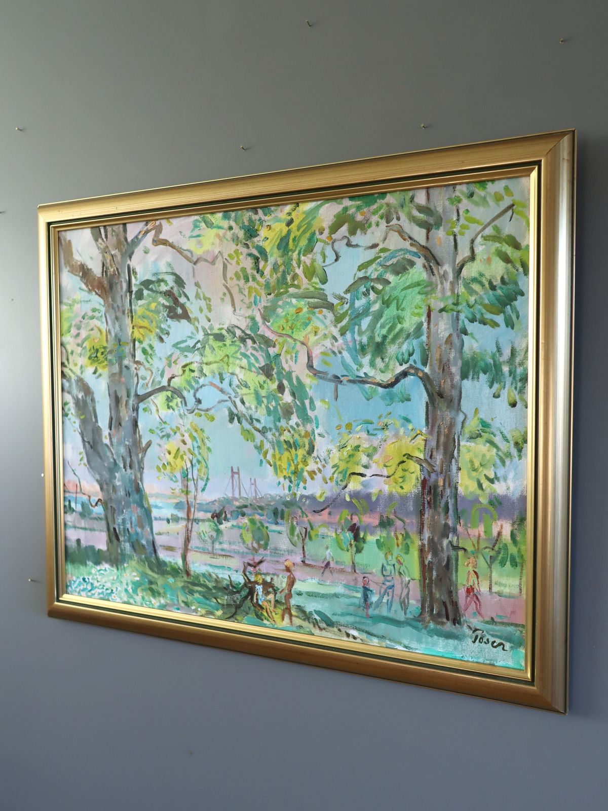 Canopy Of Light Oil Painting, Mid 20th Century photo for sale