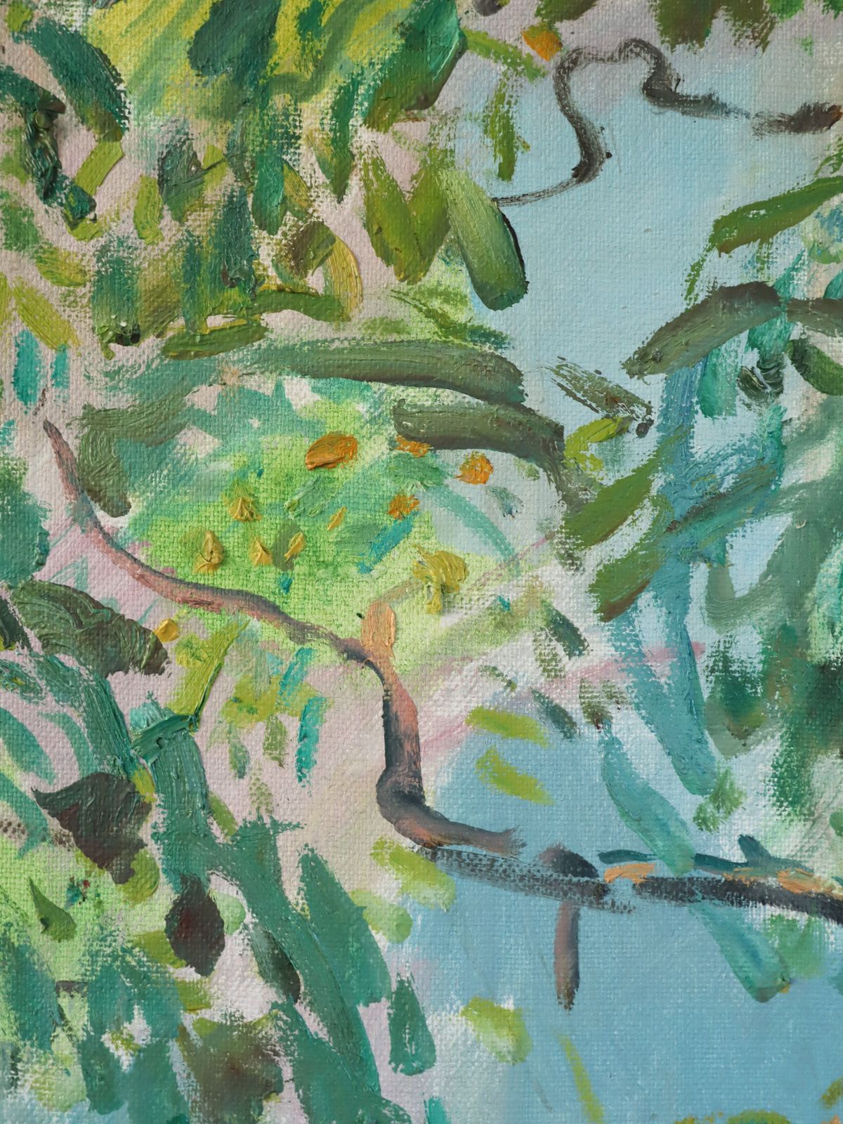 photo furniture Canopy Of Light Oil Painting, Mid 20th Century