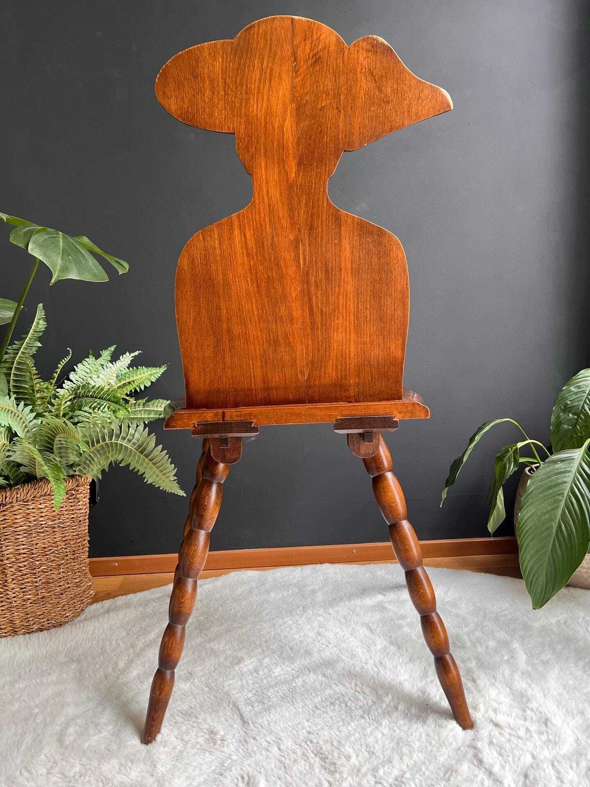 Antique Folk Art Chair – French Alsatian Chair, Bobbin Legs photo Furniture