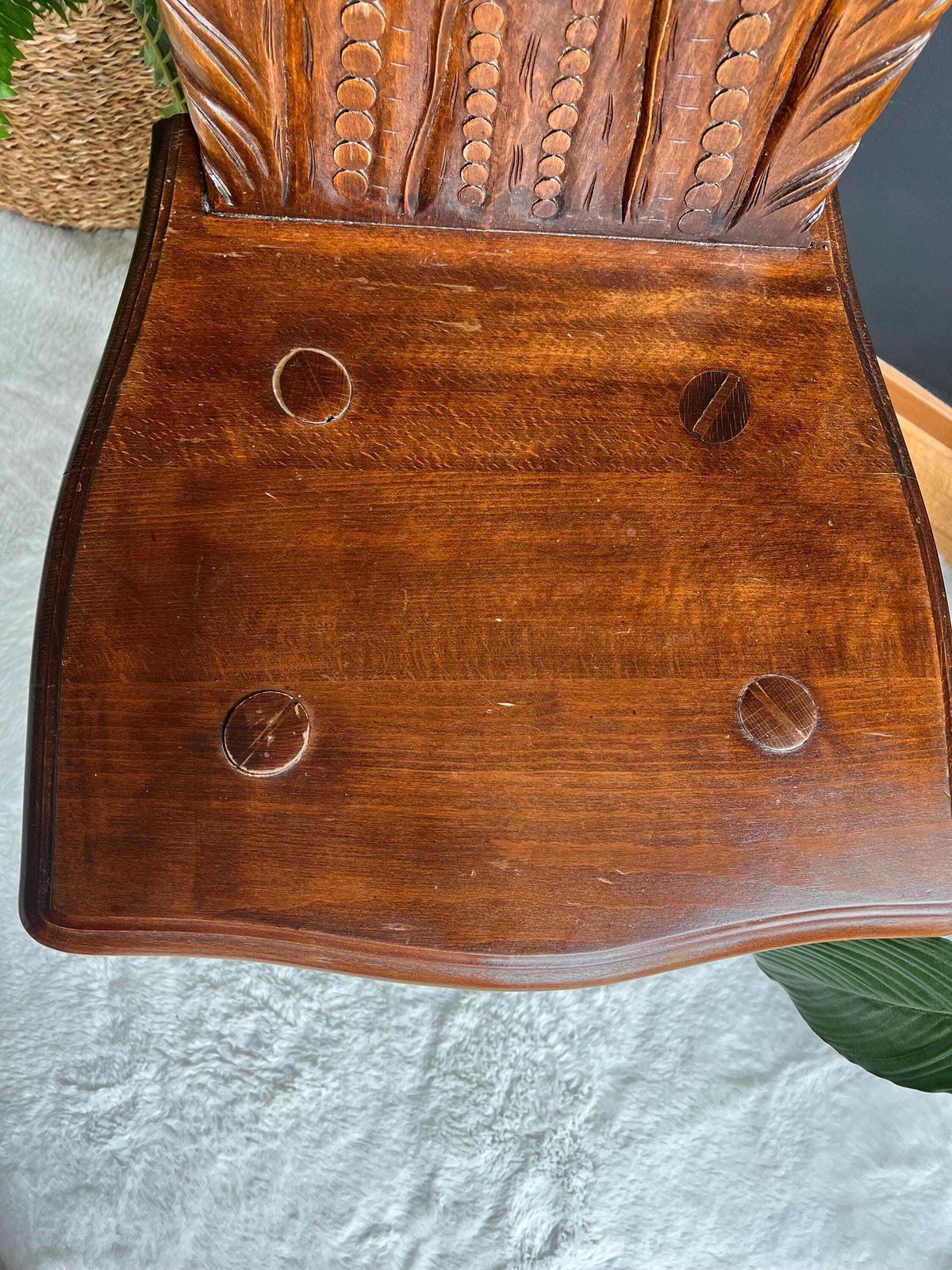 photo for sale Antique Folk Art Chair – French Alsatian Chair, Bobbin Legs
