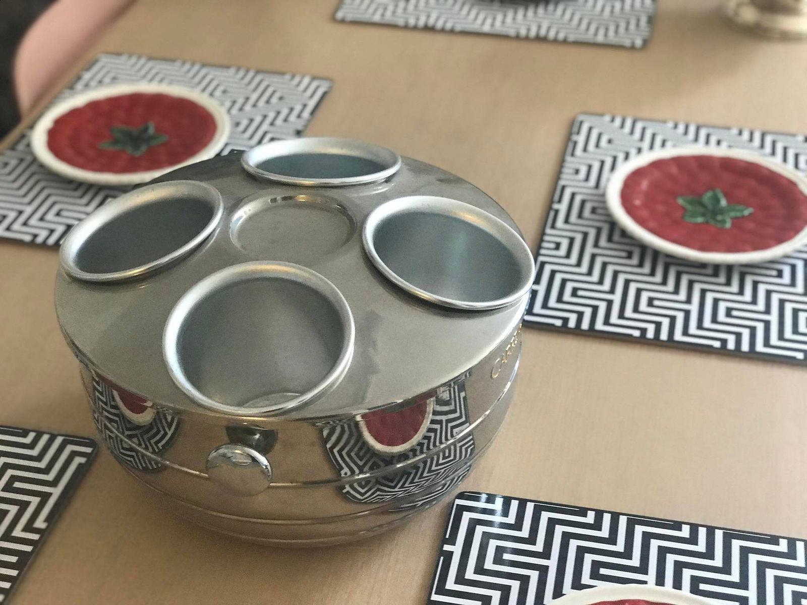 Xl Roestvrijstalen Champagnekoeler: Barkaartdecoratie Voor 4 Flessen photo Woonaccessoires