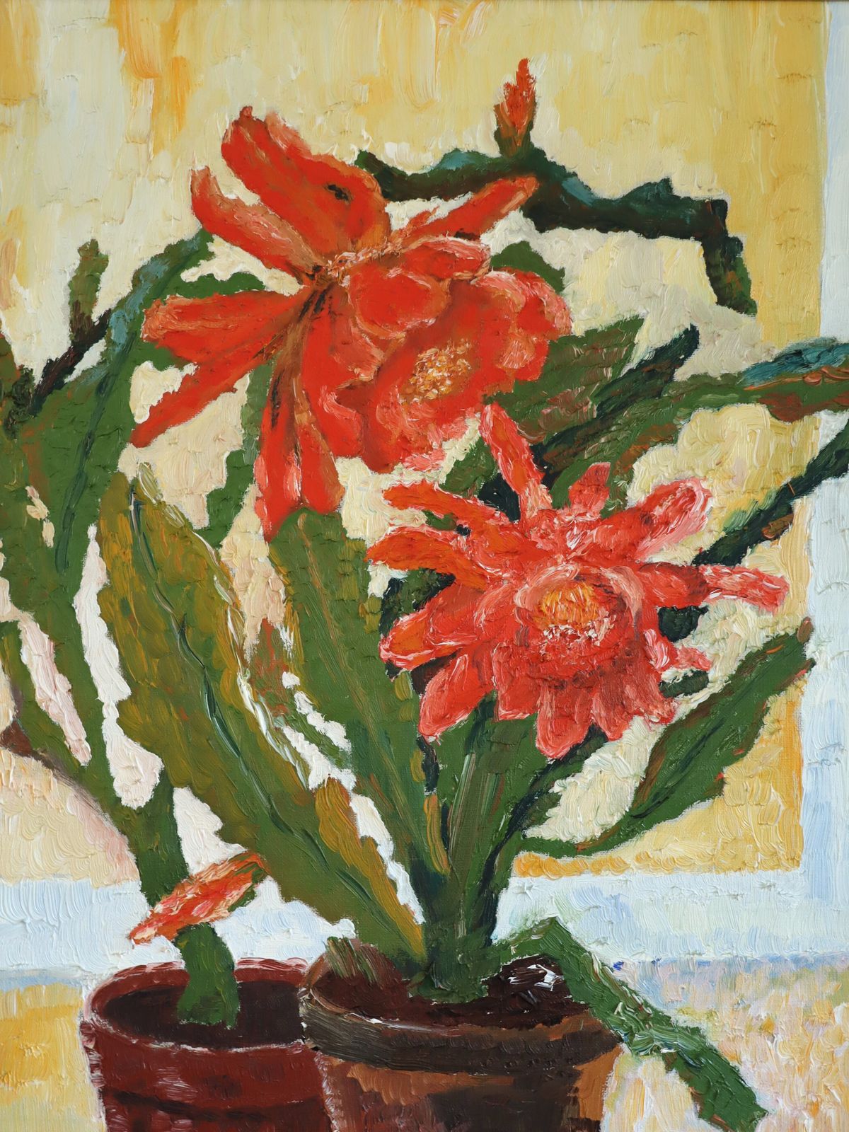 Vivid Blossoms Oil Painting, Mid 20th Century photo 468.0