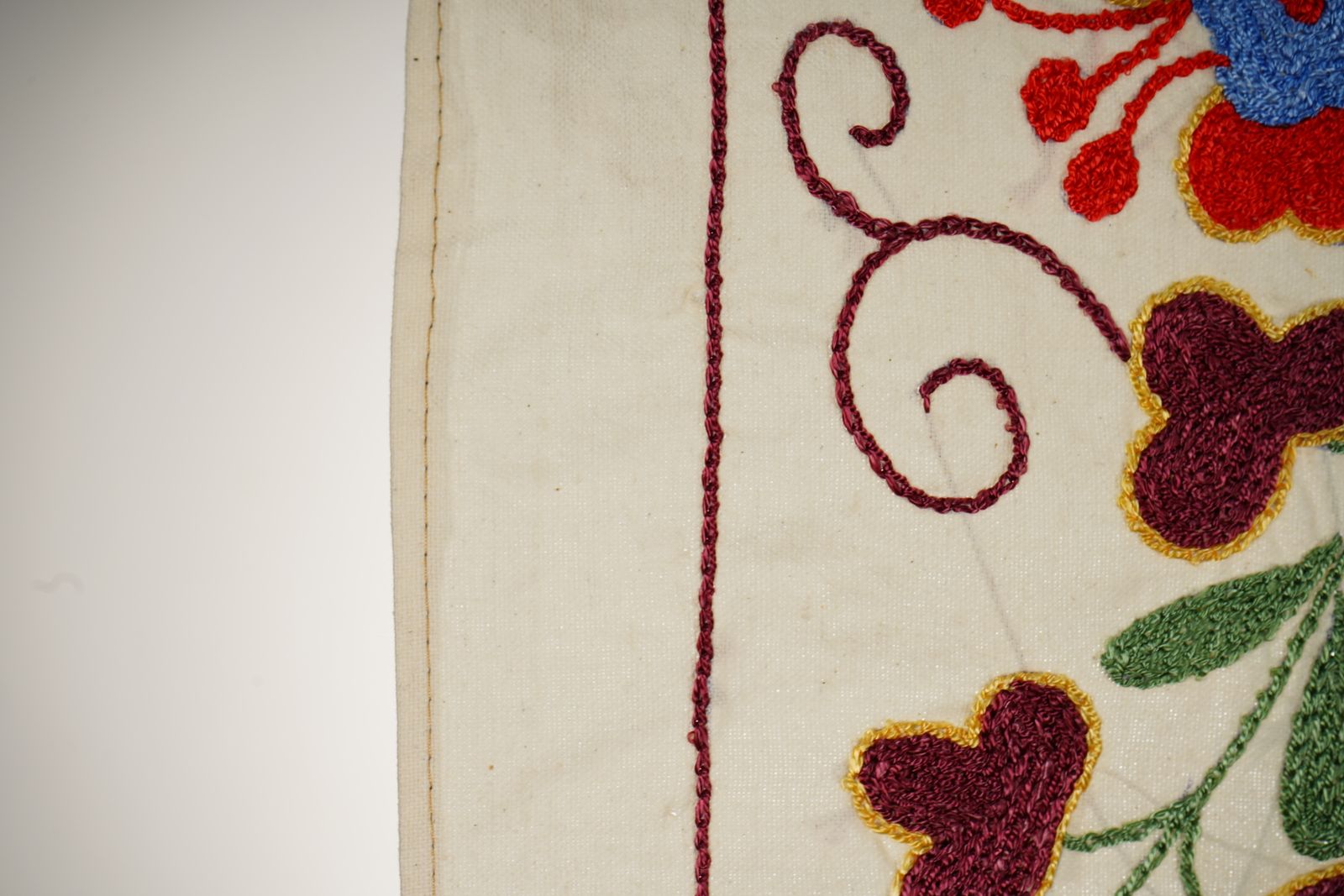 Uzbek Suzani Animal Cotton Tablecloth, 19th Century Bukhara Wall Hanging Decor   Cotton Bird Runner photo Textiles