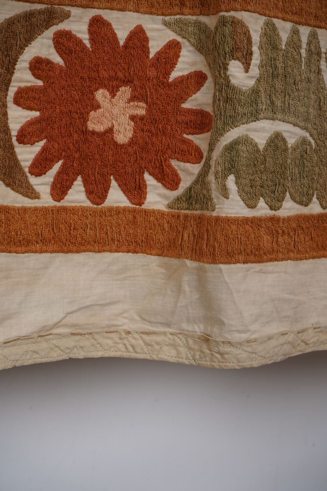 photo furniture Decorative Suzani Embroidery | Olive Green Living Room Wall Hanging 6'11'' X 10'3''
