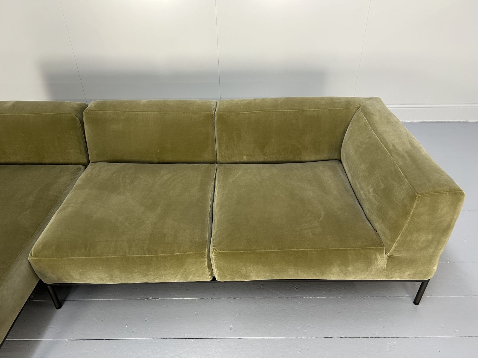 8900.0 B&B Italia "Michel Effe" L Shape Sofa, Chaise And Footstools In Sage Velvet photo