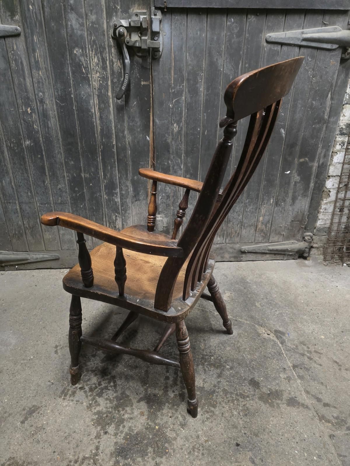 Antique 19th Century Victorian Elm Windsor Chair Armchair photo buy