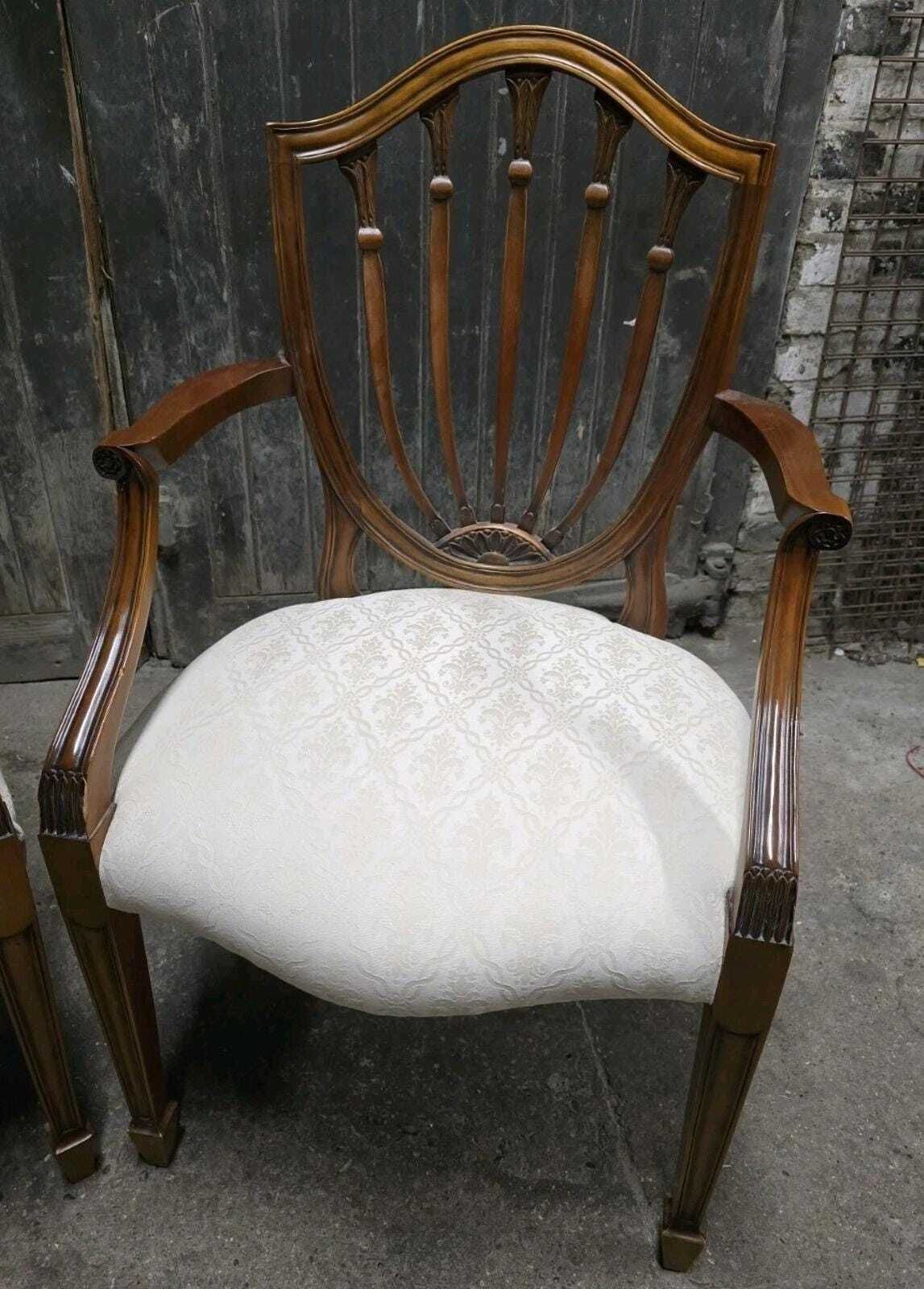 Pair Of Antique Style Hepplewhite Armchairs Bedroom Chairs photo buy
