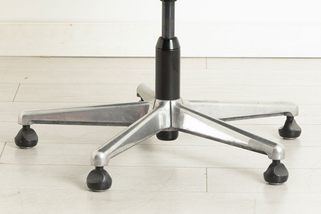 Pasal Office Chair In Black Leather With Plywood Shell & Aluminium Base By Karl Dittert For Giroflex C.1975 photo 695.0