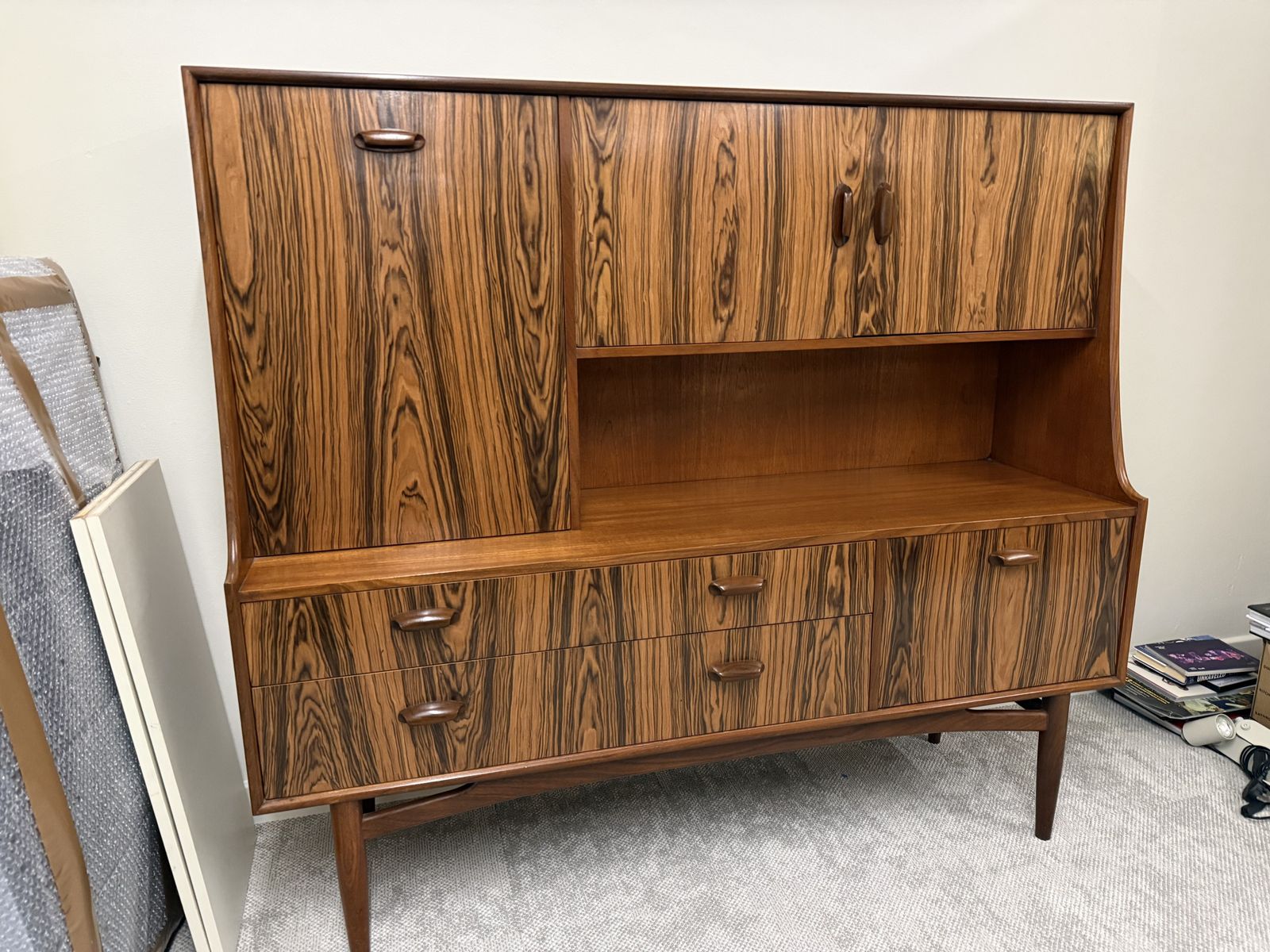 Midcentury G Plan Cocktail Sideboard In Teak & Paldao Wood