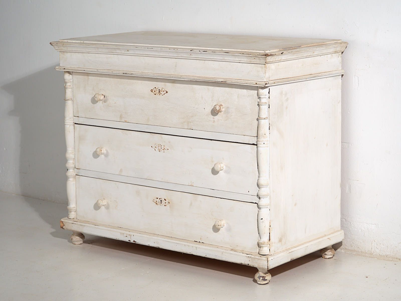 Antique White Chest Of Drawers (C.1900) photo buy