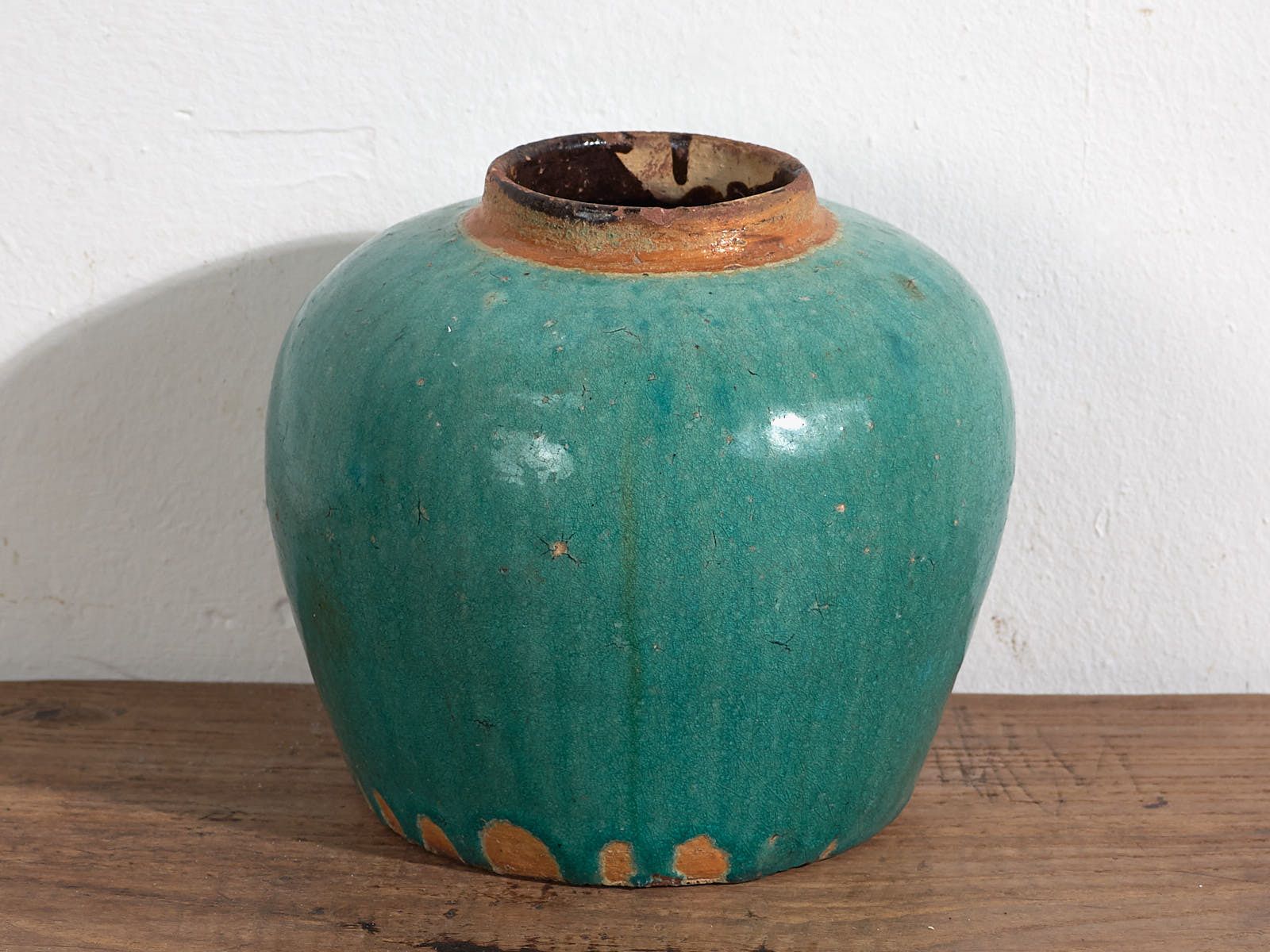 Antique Turquoise Green Vase (C.1820) #44 photo Home Decor