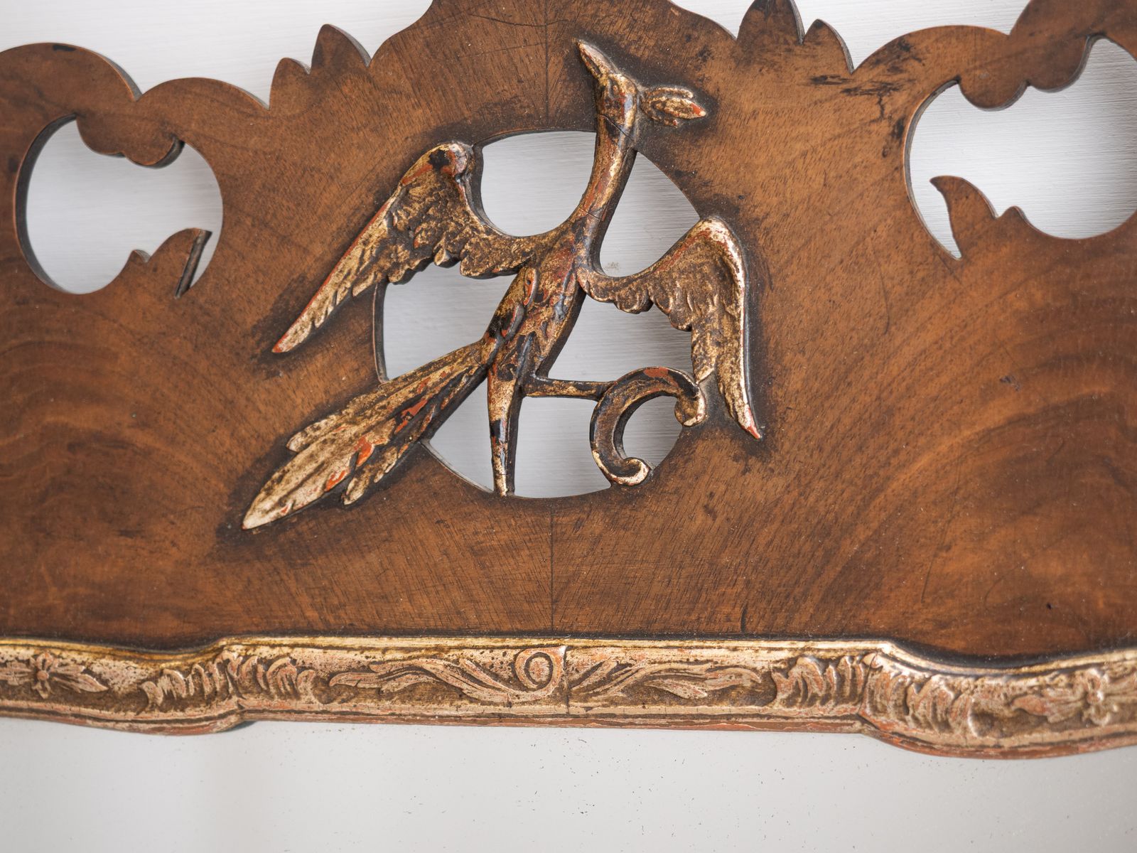 George II Style Parcel Gilt Walnut Hoho Bird Fretwork Pier Mirror, Edwardian C.1910–1920 photo buy