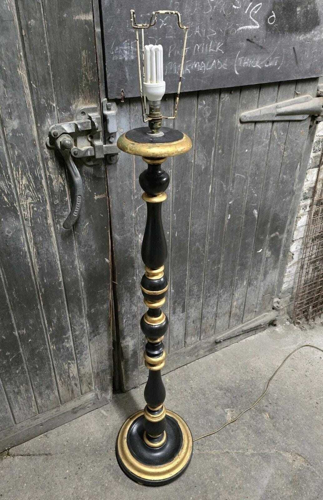 Antique 20th Century Italian Black And Gold Floor Lamp photo 395.0