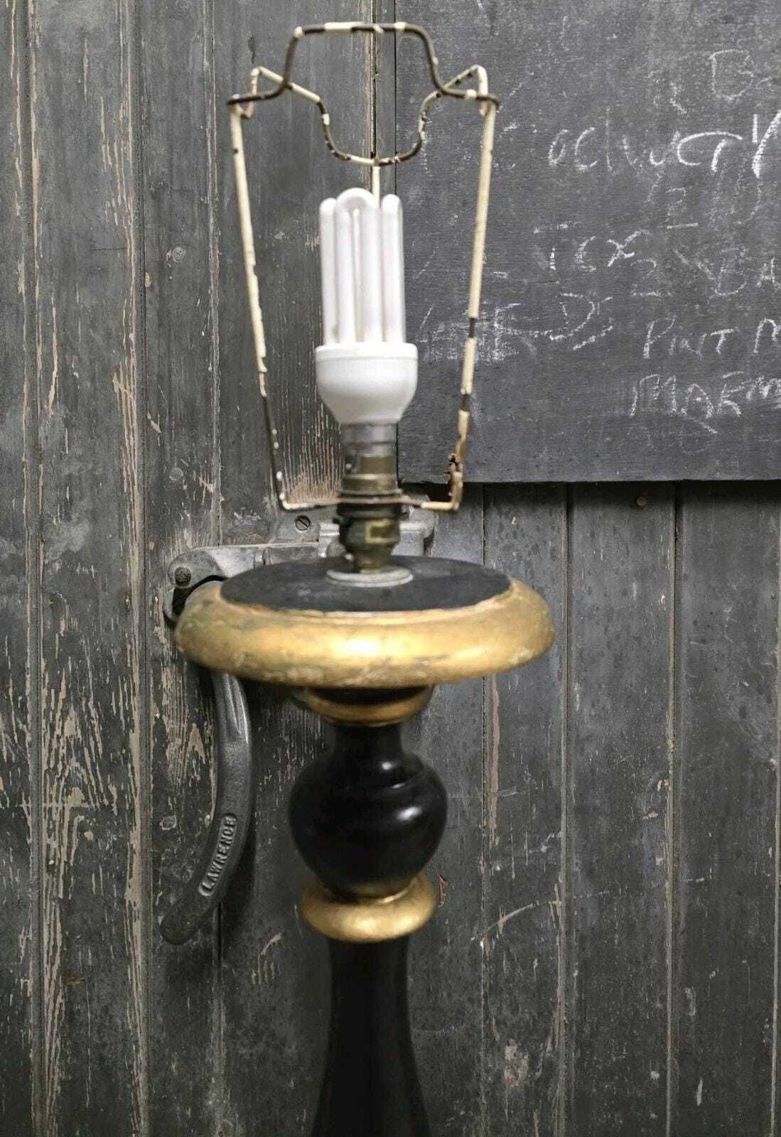 Antique 20th Century Italian Black And Gold Floor Lamp photo vinterior
