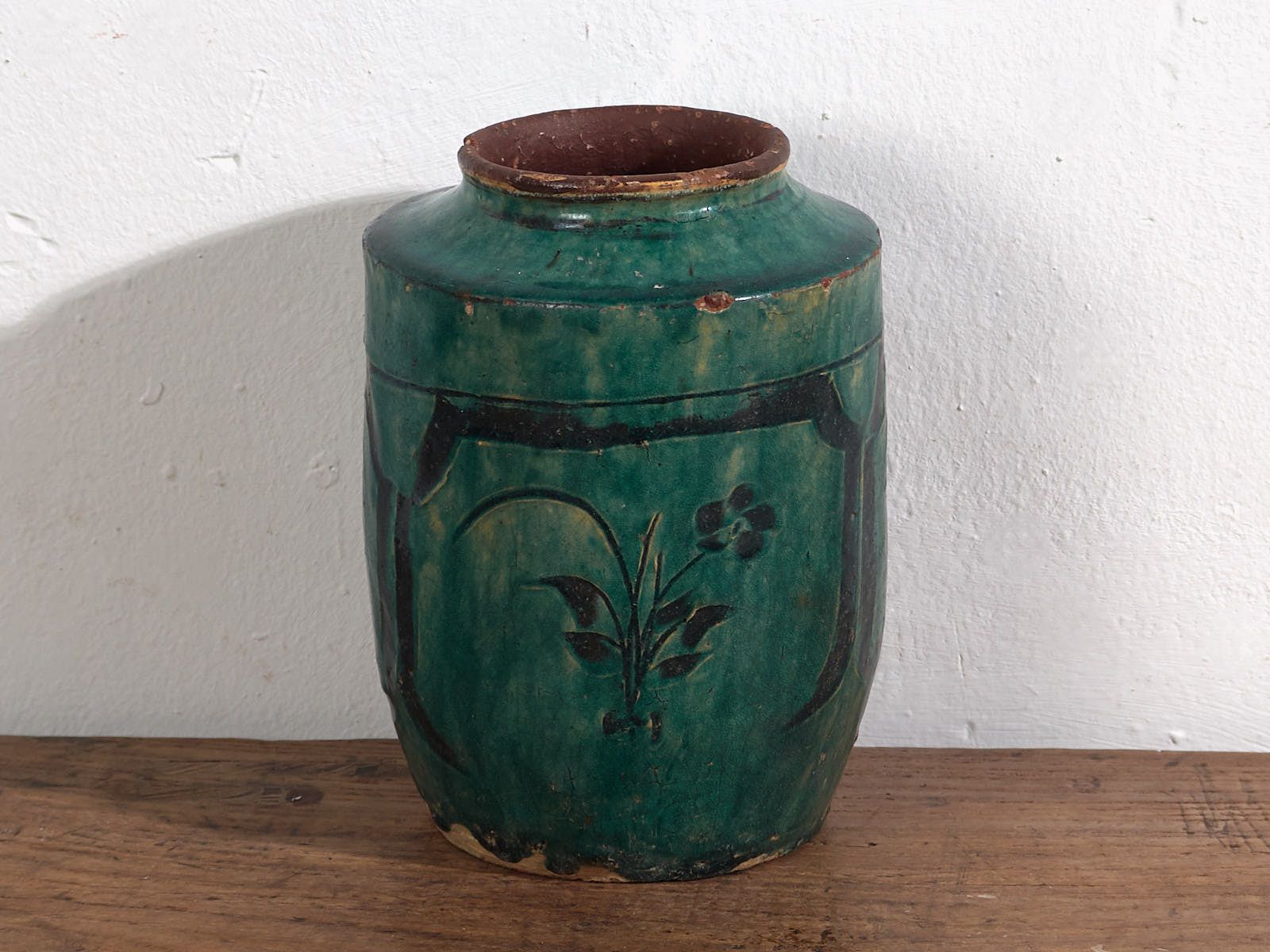 Antique Chinese Vase With Vegetal Details (C.1820) #11 photo Home Decor