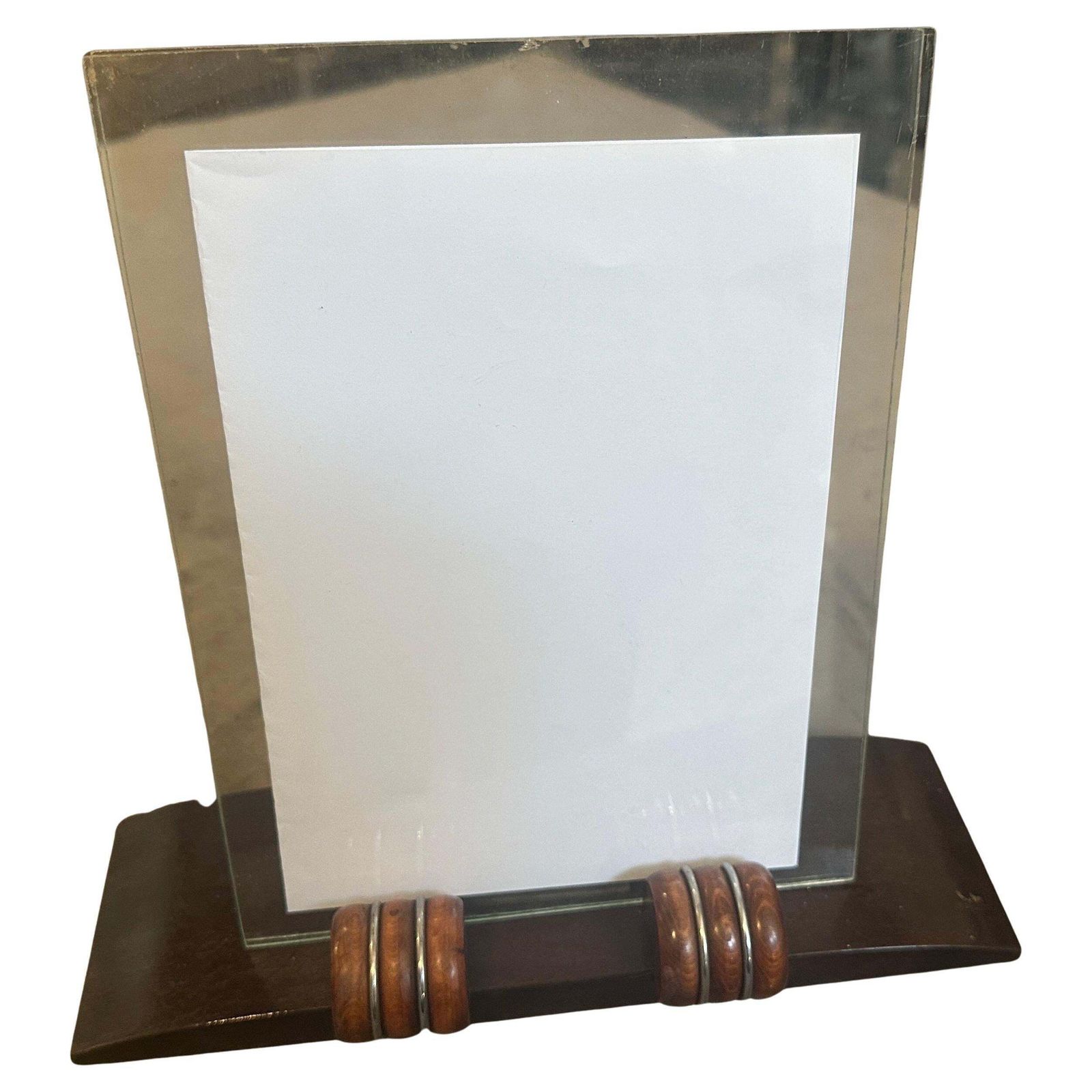 An Elegant 1930s Wood And Chromed Metal French Picture Frame photo furniture