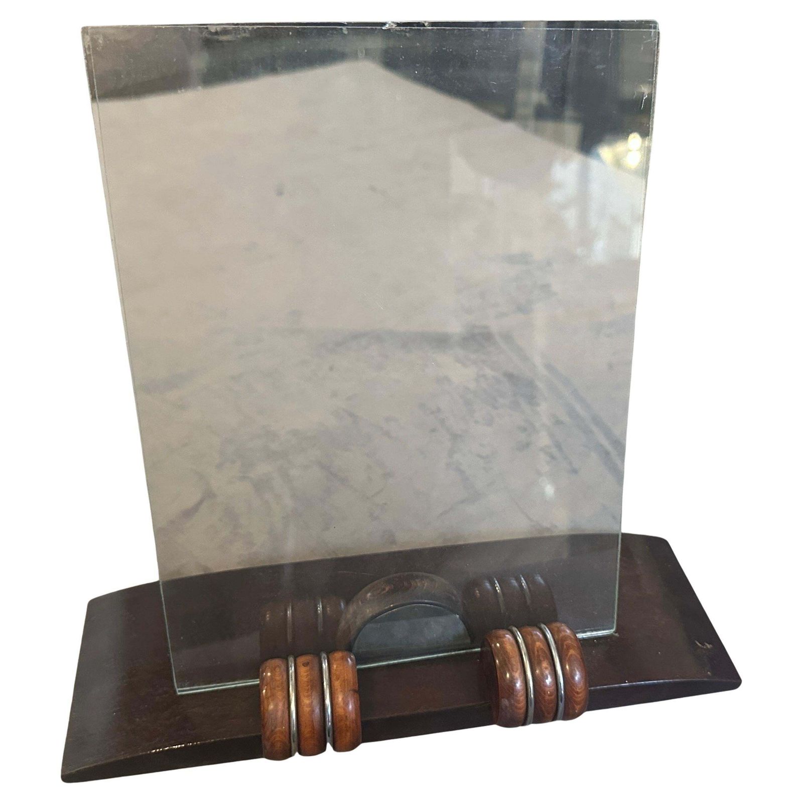 An Elegant 1930s Wood And Chromed Metal French Picture Frame photo for sale