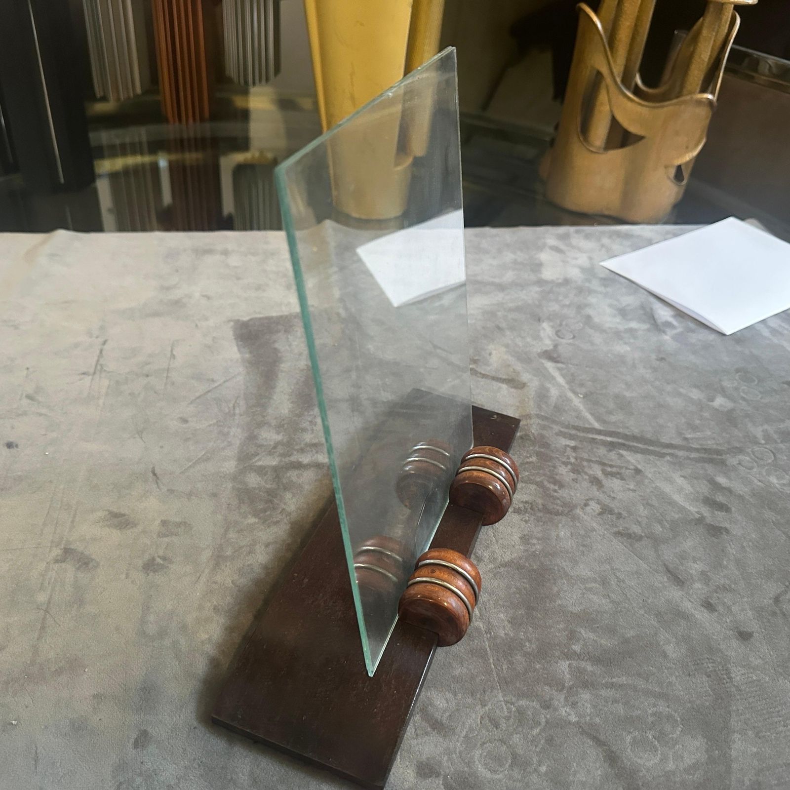 photo for sale An Elegant 1930s Wood And Chromed Metal French Picture Frame