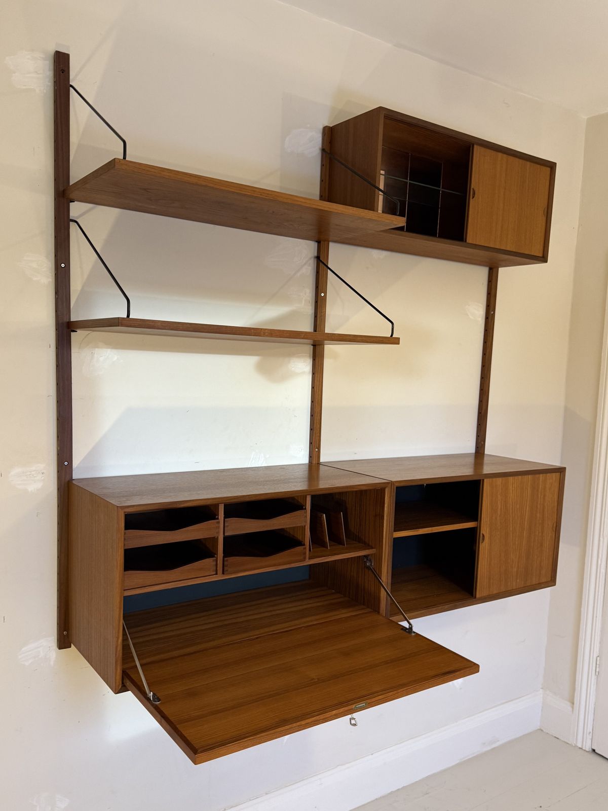 Two Bay Mid Century Danish Wall System By Poul Cadovius photo Furniture