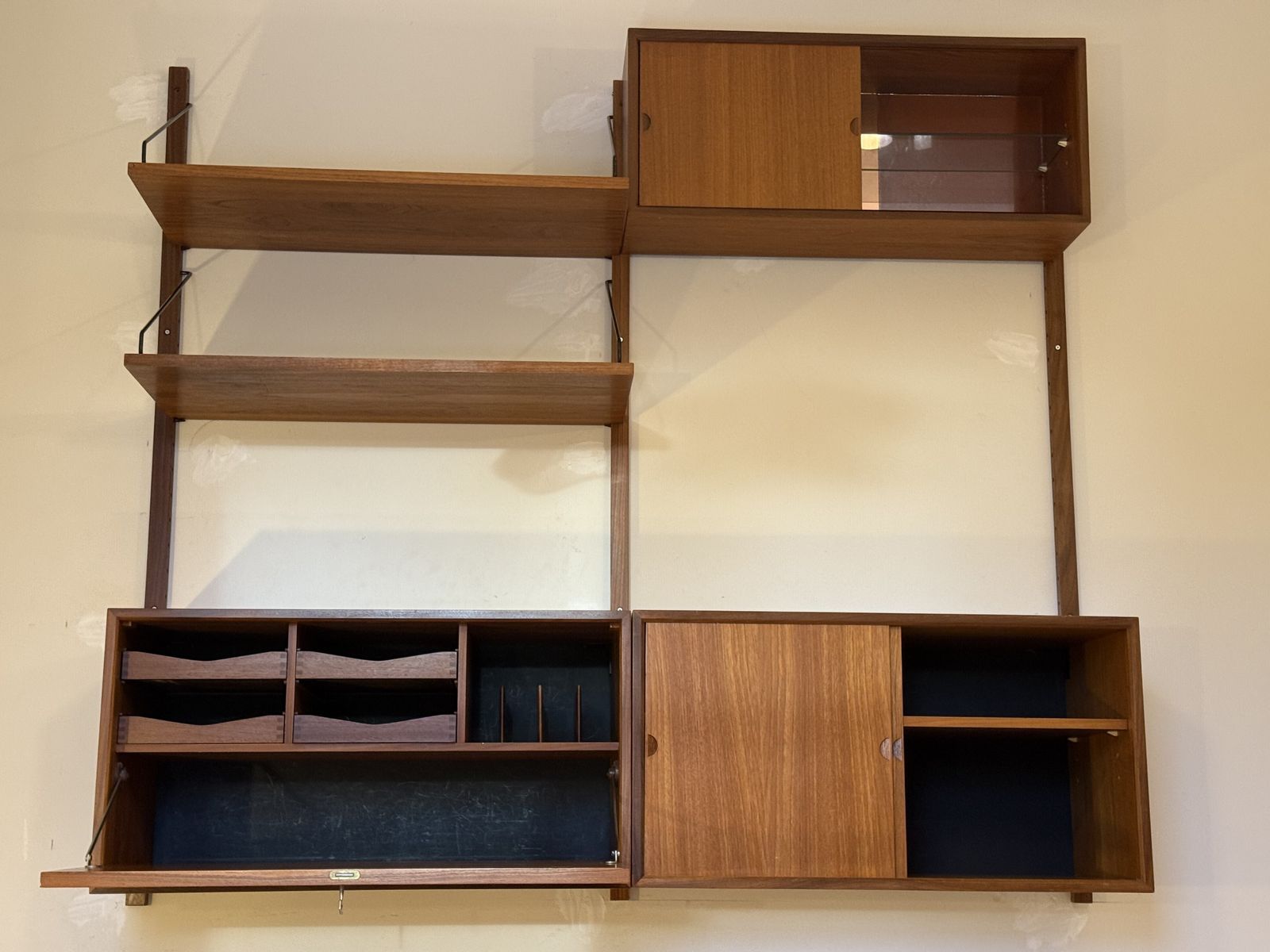 Two Bay Mid Century Danish Wall System By Poul Cadovius photo buy