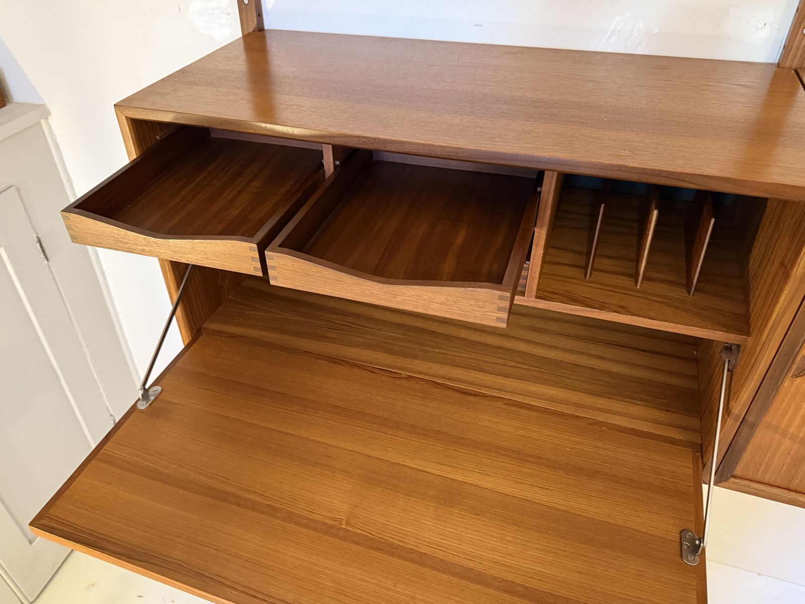 Two Bay Mid Century Danish Wall System By Poul Cadovius photo vintage