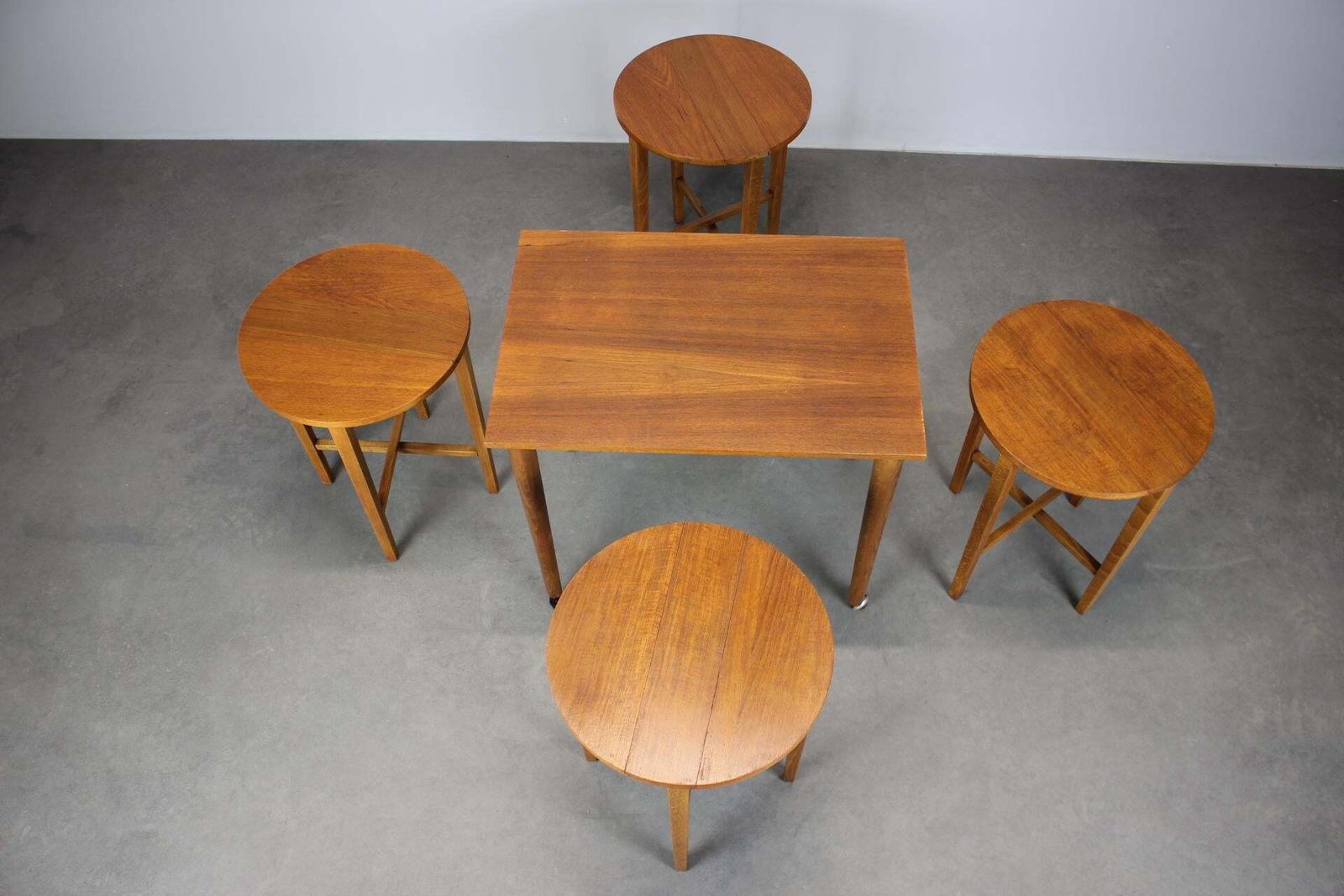 Restored Mid Century Folding Table And Stools By Poul Hundevad, Denmark, 1960s photo furniture