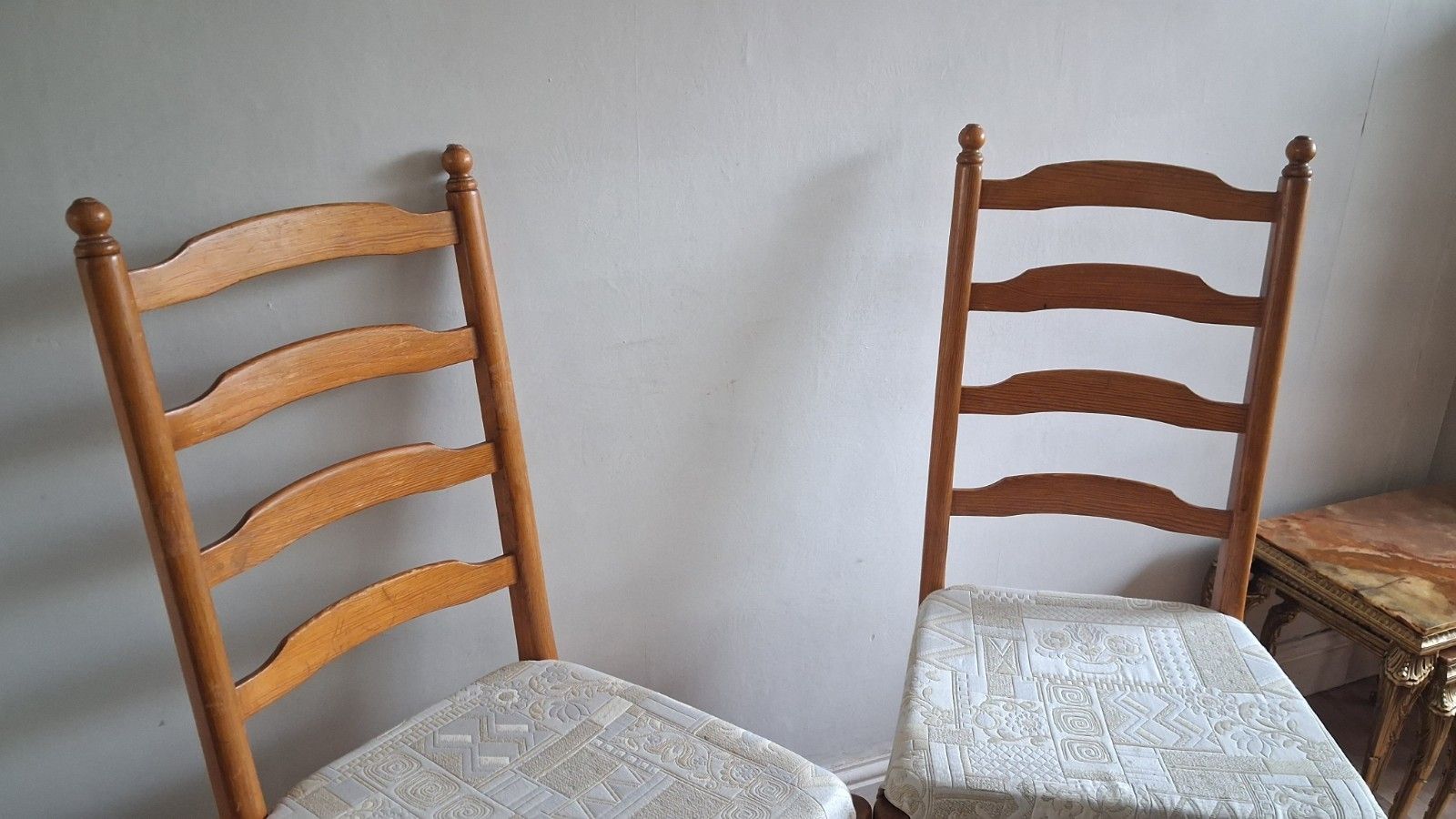 Delightful Pair Of Ercol Elm Ladderback  Dining /Kitchen /Bedroom Chairs photo buy