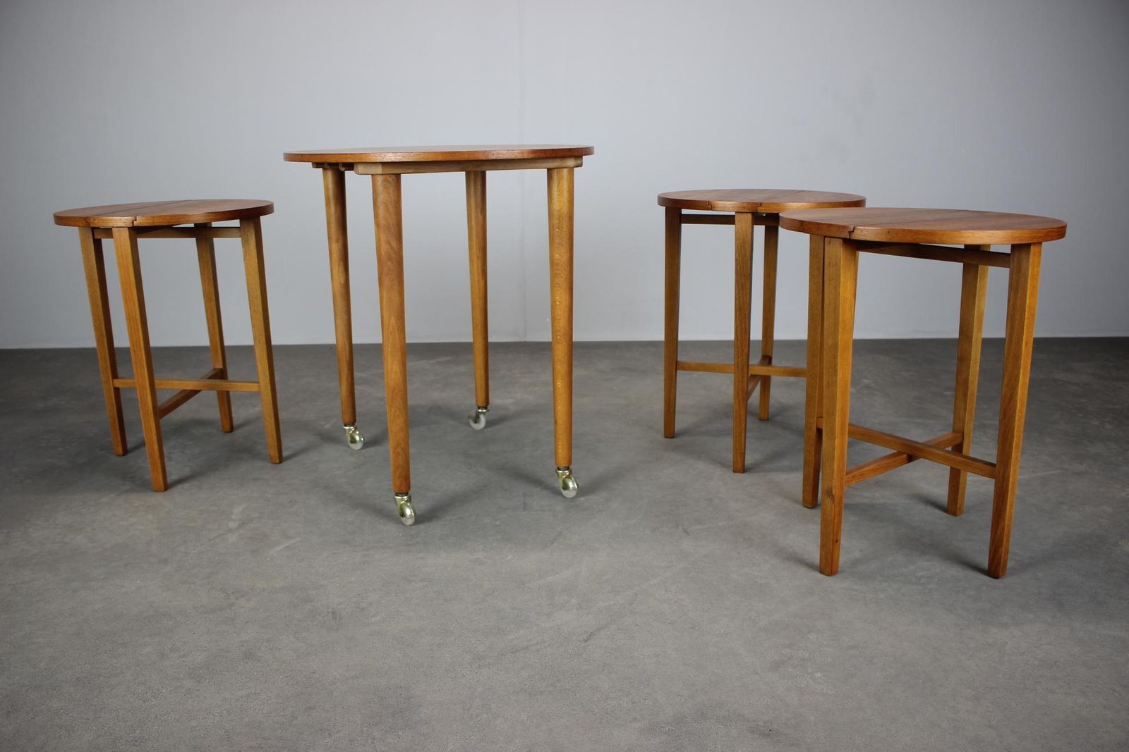 Restored Danish Teak Folding Table With Three Nesting Chairs By Poul Hundevad, 1 photo Furniture