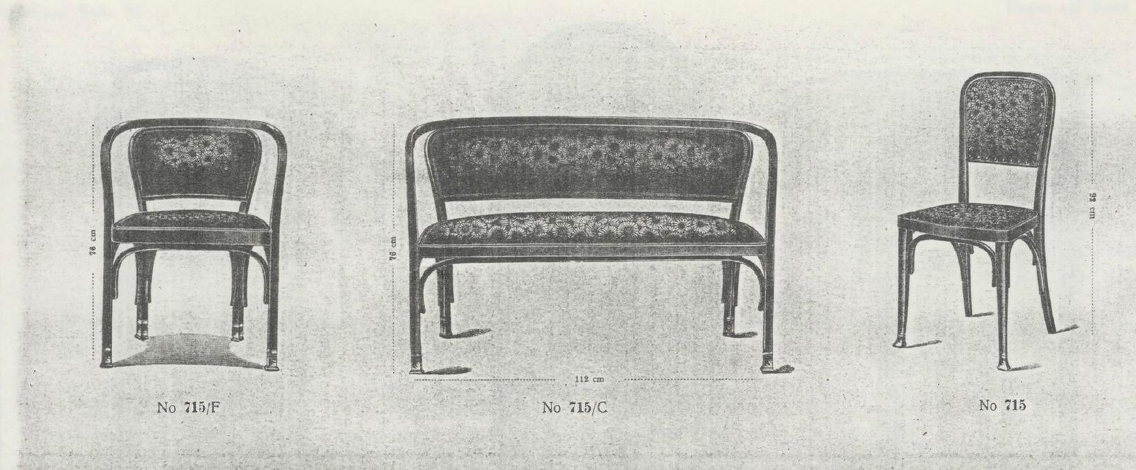 photo buy Set Of 6 Dining Chairs No.715 By Gustav Siegel For J&J Kohn