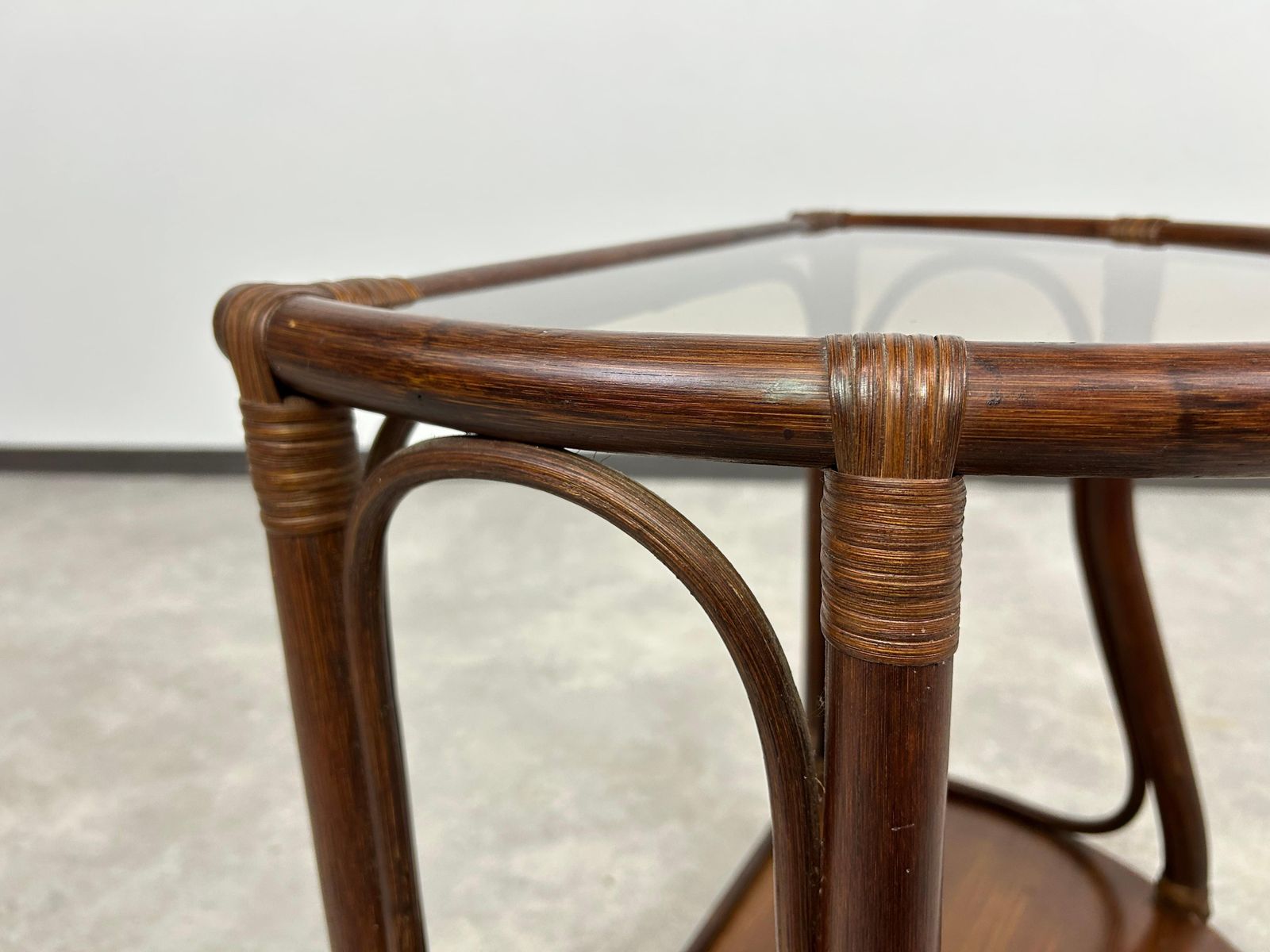 Furniture Mid Century Modern Bamboo Side Table By Gervasoni photo