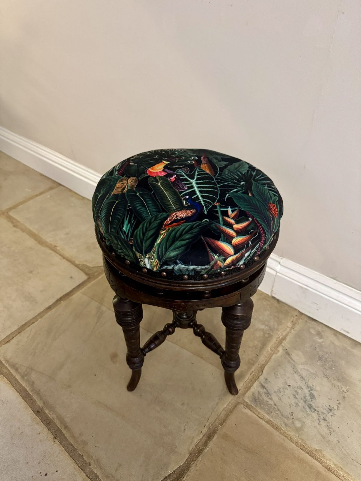 Fine Quality Antique Mahogany Revolving Piano Stool photo Furniture