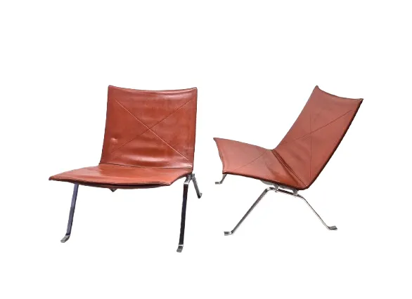 Poul Kjaerholm (1929 1980) Paire De Chauffeuses Pk22, Kold Christensen photo for sale