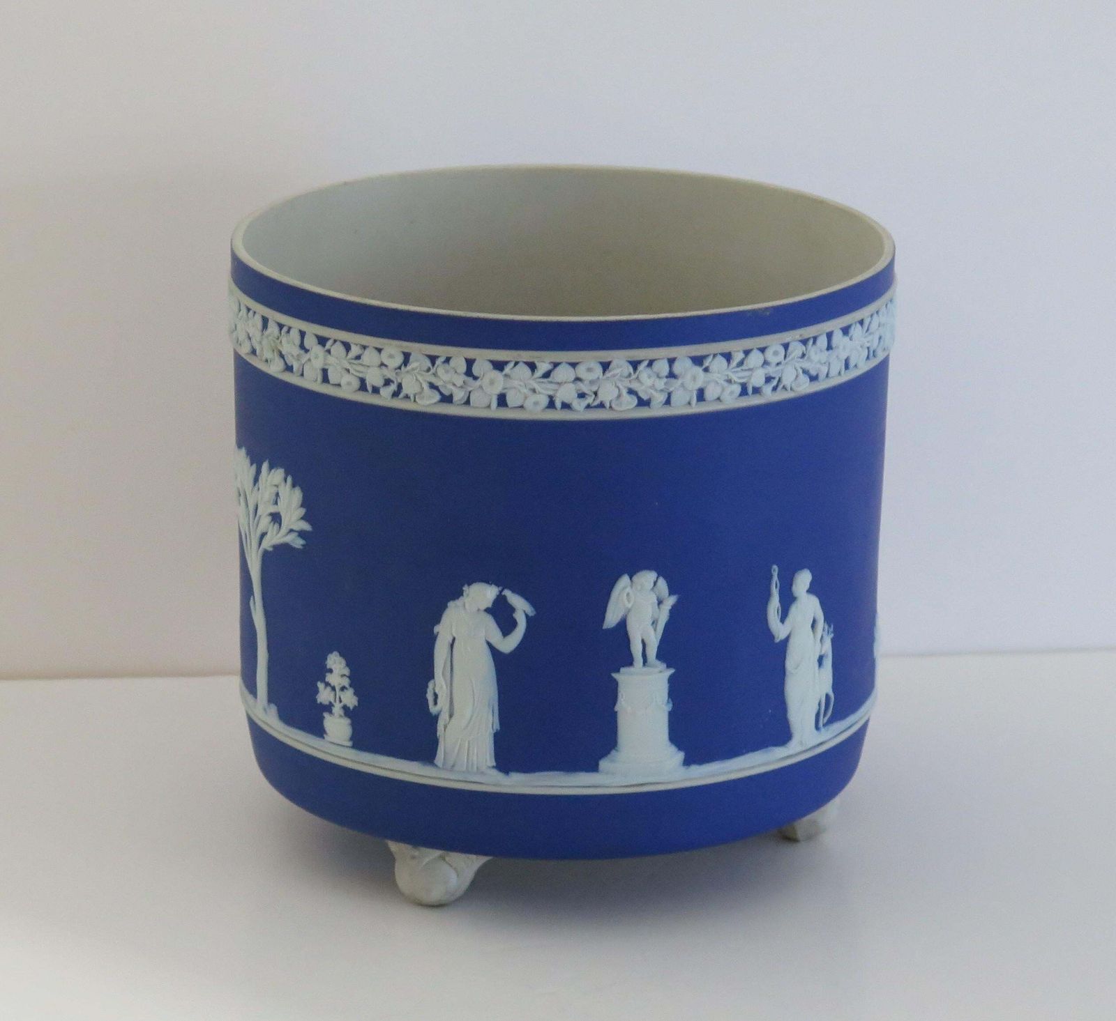 Wedgwood Jasperware Jardiniere Classical Figures Fully Marked, Ca 1930s photo for sale