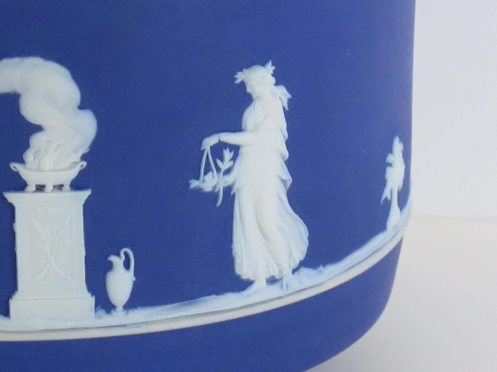 445.0 Wedgwood Jasperware Jardiniere Classical Figures Fully Marked, Ca 1930s photo