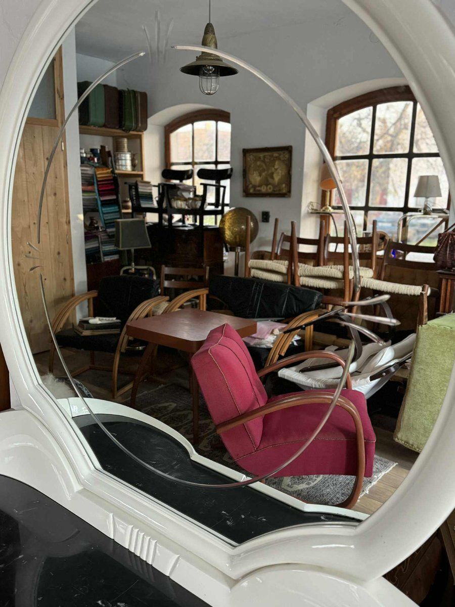 Space Age Vanity Table With Large Oval Mirror photo buy