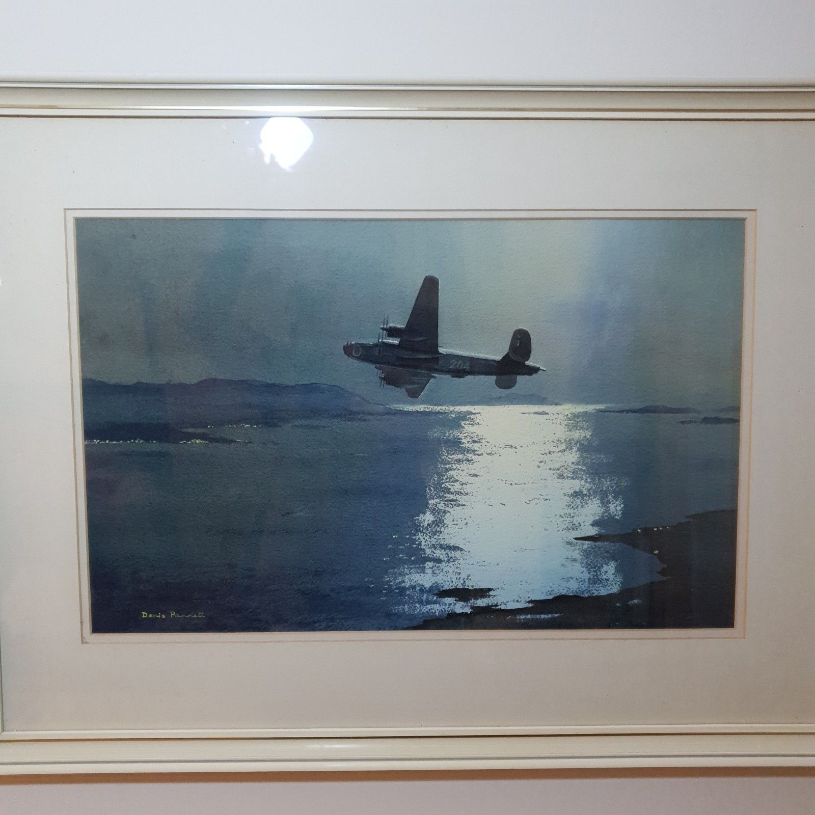 Denis Pannett Original Watercolour Lb 30 Liberator Mk.II? L73cm Raf Aviation photo for sale