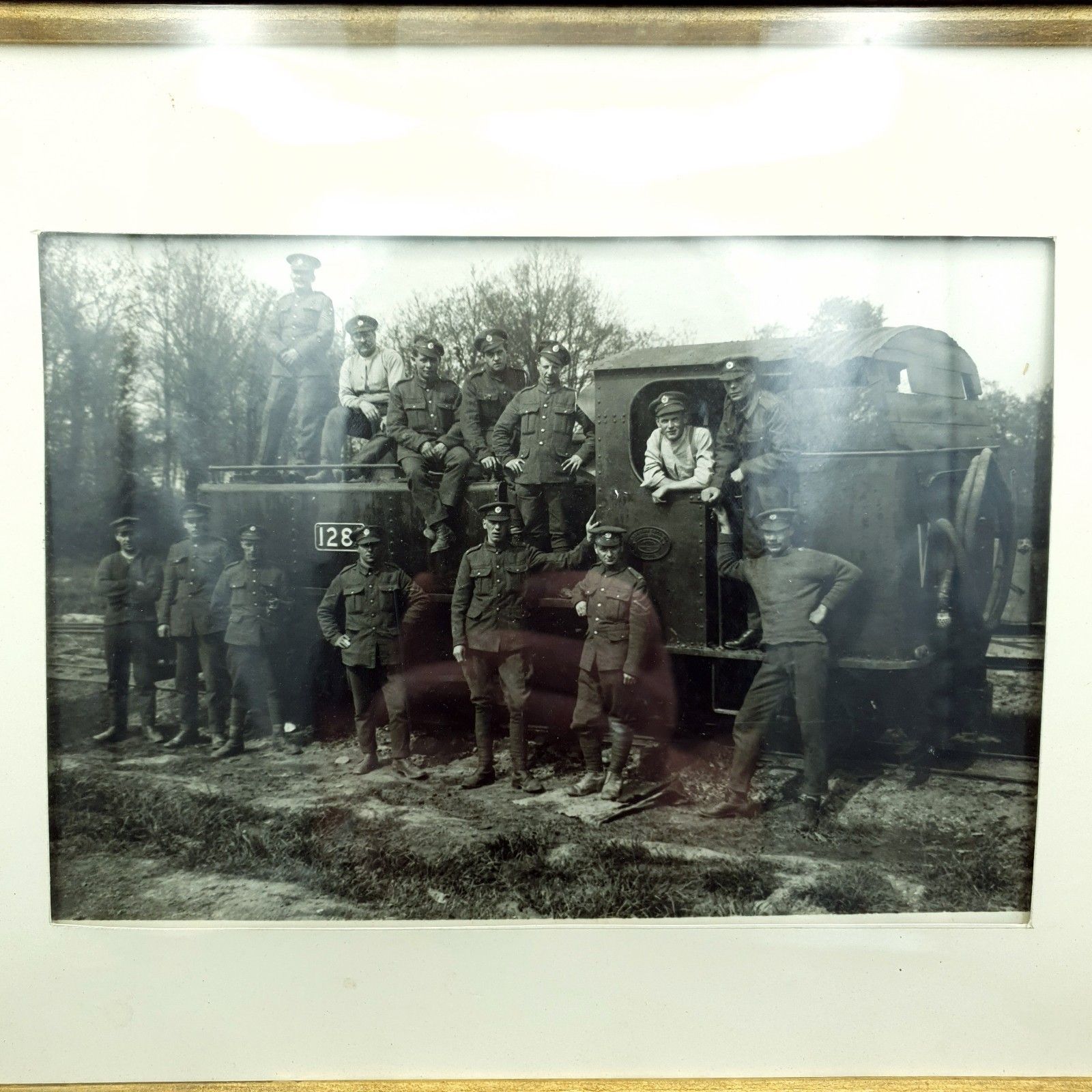 Wwi Photo 8th Battalion Soldiers Possibly Post Office Rifles Framed Antique 1915 photo furniture