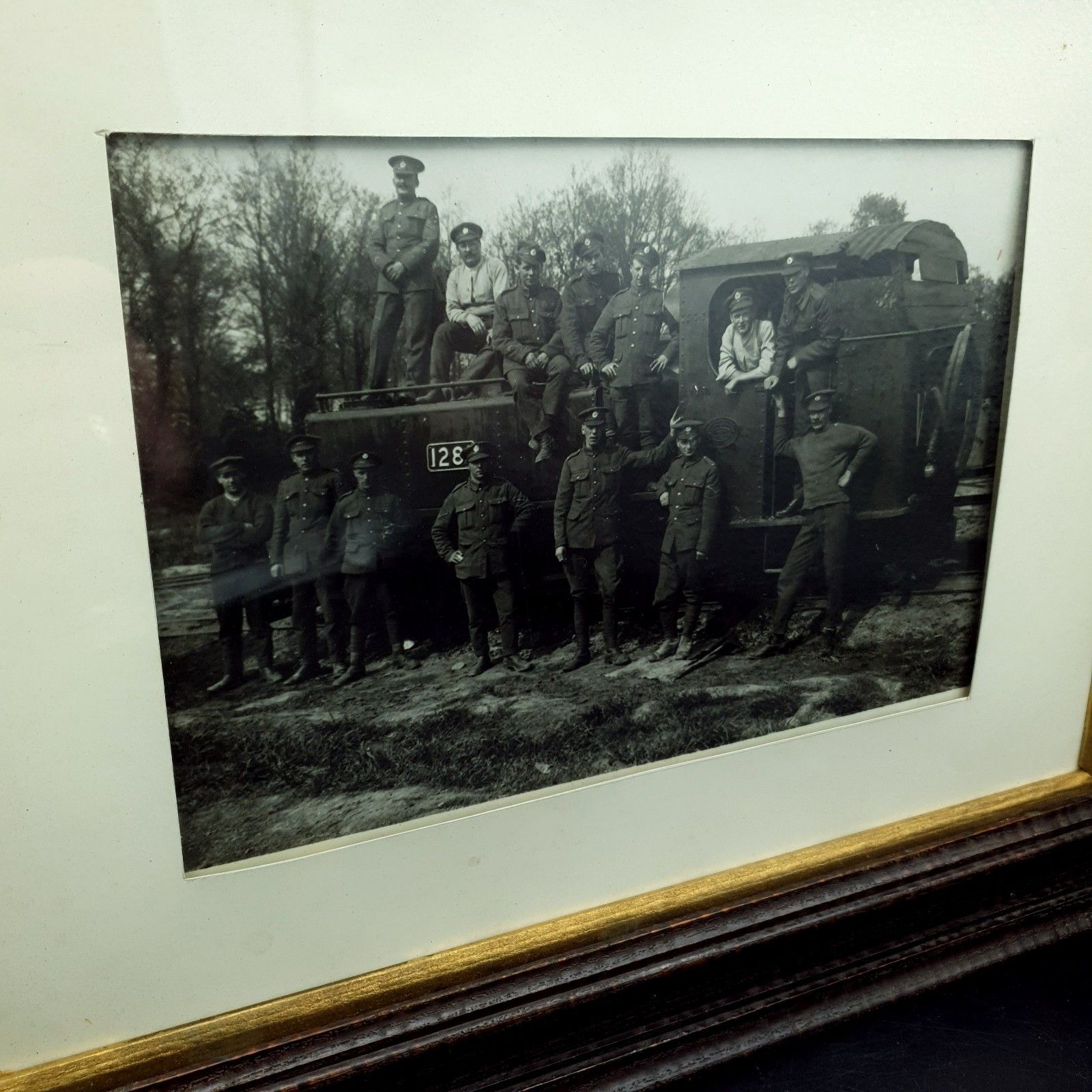 Wwi Photo 8th Battalion Soldiers Possibly Post Office Rifles Framed Antique 1915 photo for sale
