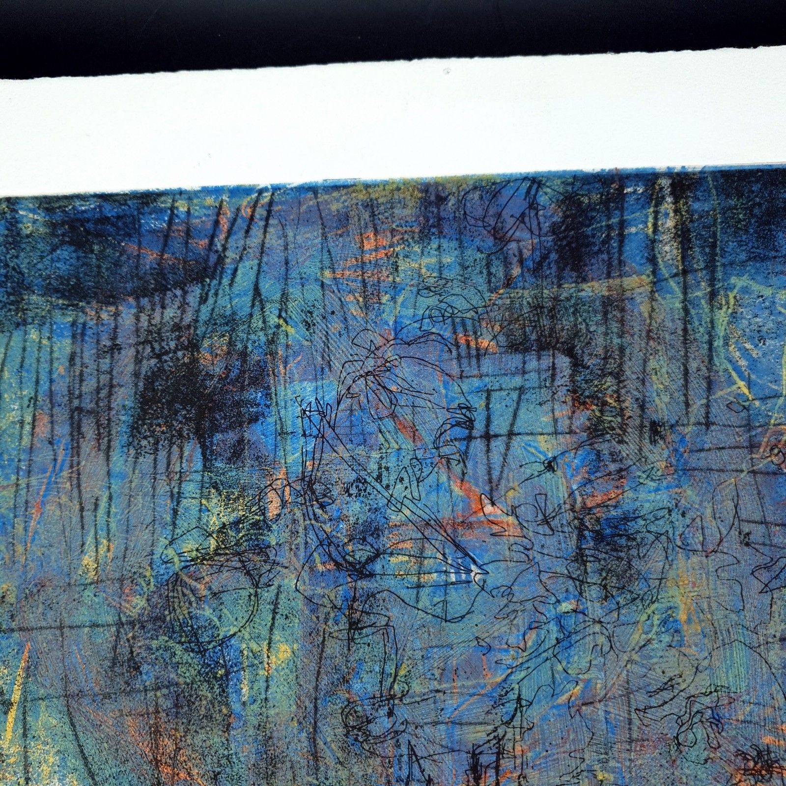 Dom Theobald Signed Limited Print Etching 1995 Named Blue Still Life H37xl33cm photo Art